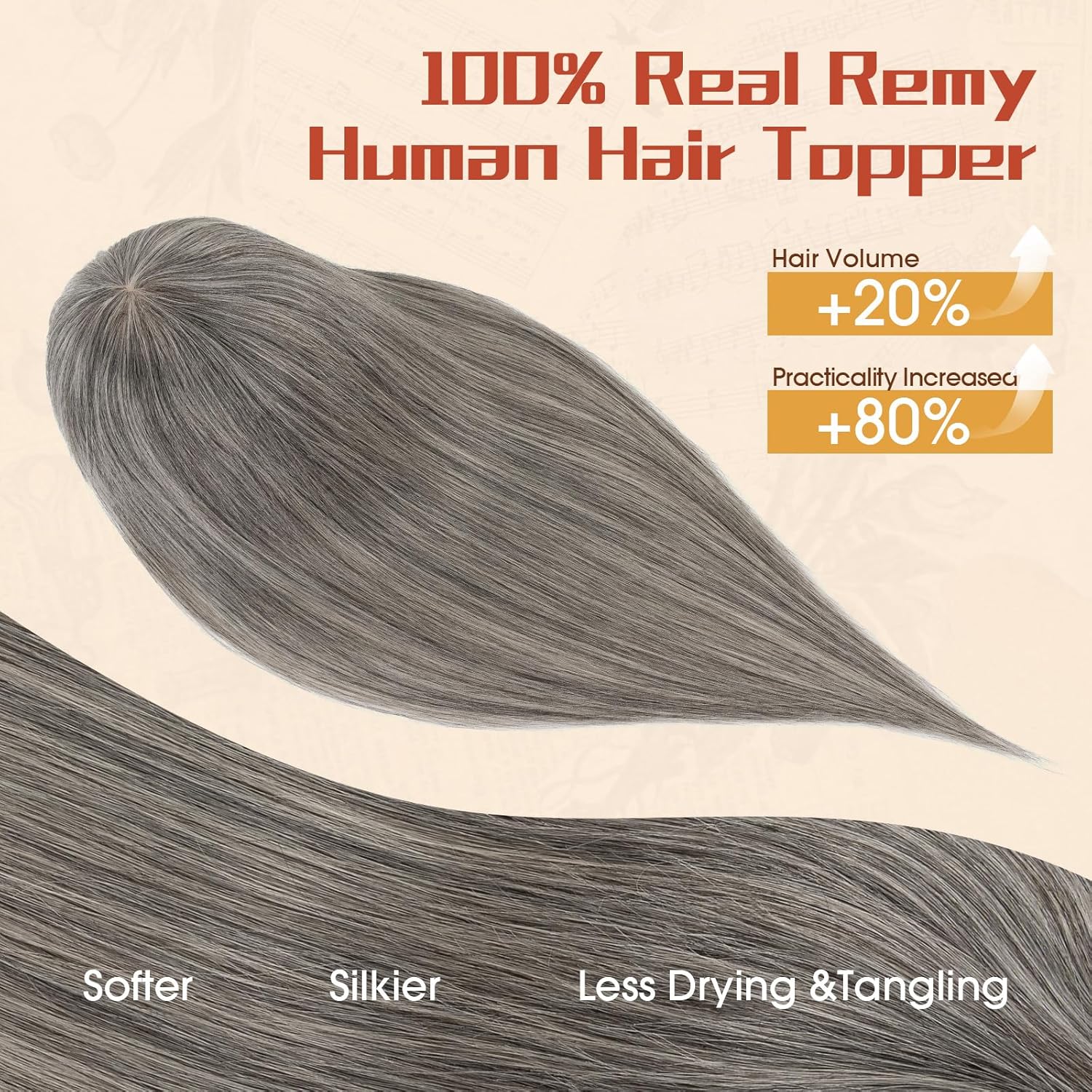 Rich Choices Human Hair Toppers for Women-100% Real Remy Hair Topper with 3D 360°Bang-Upgraded 150% Density 9 * 12CM Lace Base-Clip in Hairs topper for Thinning Hairs-10Inch #G2 Grey