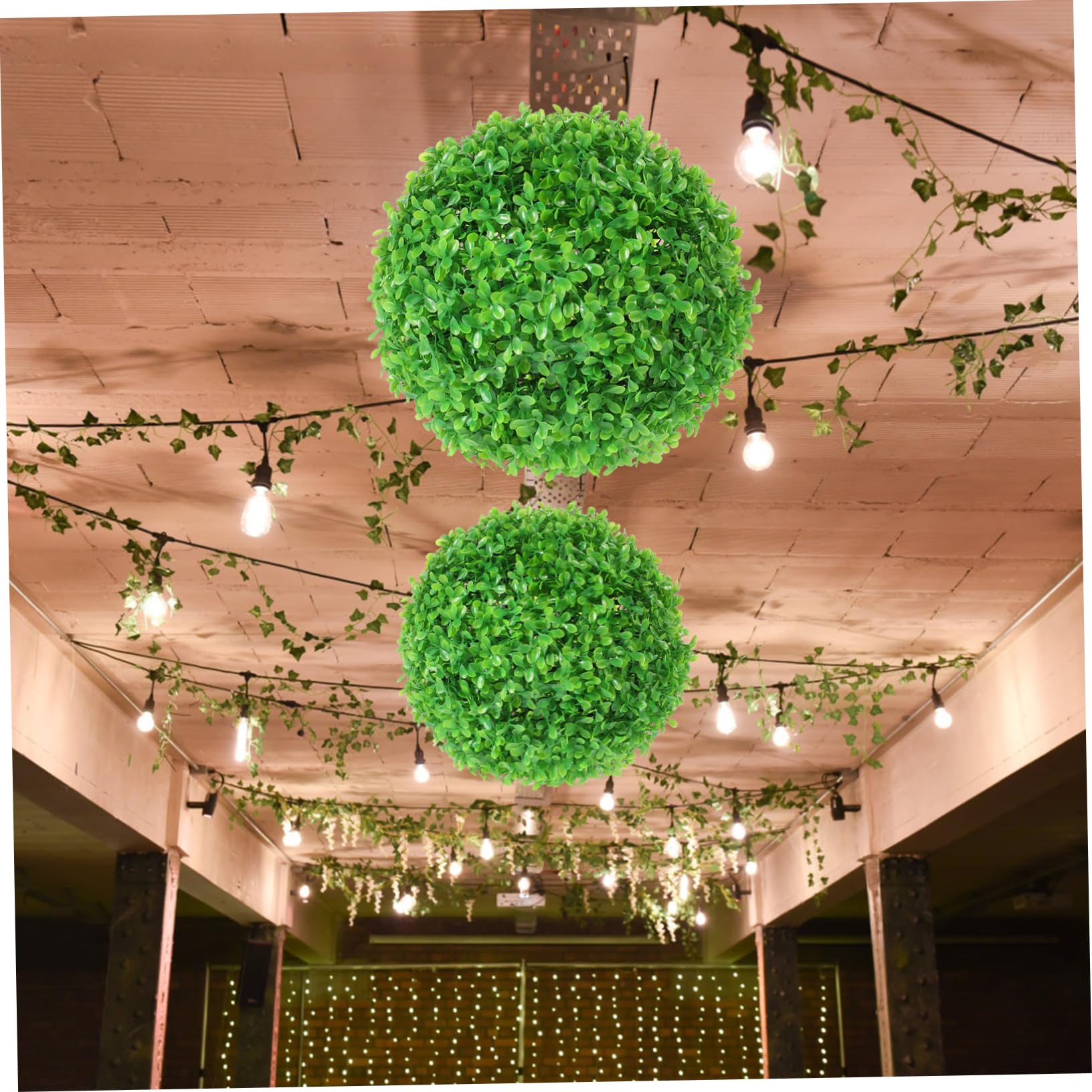 LIFKICH Lavender Ceiling Wedding Showcase Household mall Hanging Pendant Artificial Grass Ball Fake Grass Ball Decorate Grass Ball Indoor Topiary Peanut