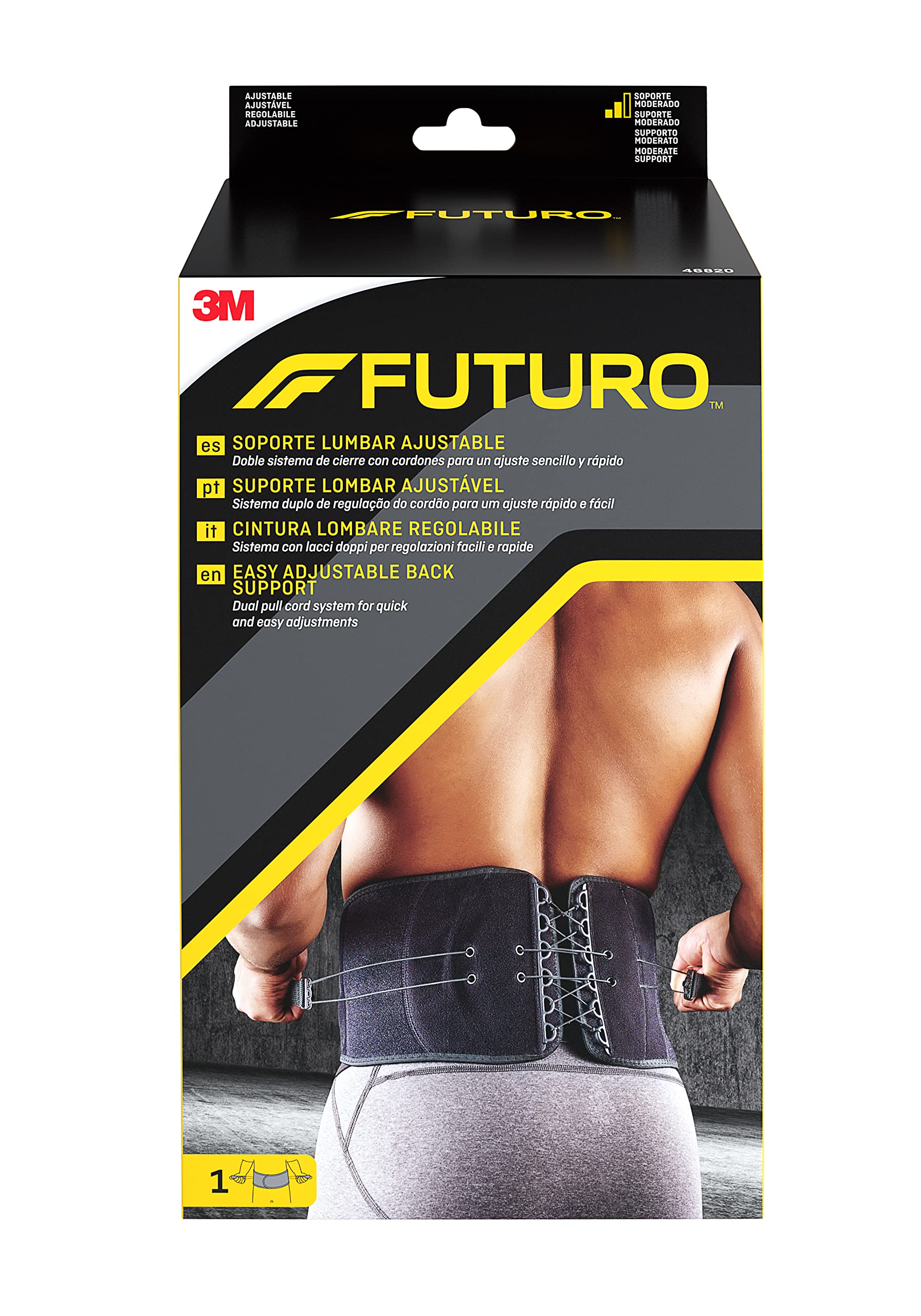 Futuro Cintura lombare 46820, Regolabile (73.7 - 129.5 cm)
