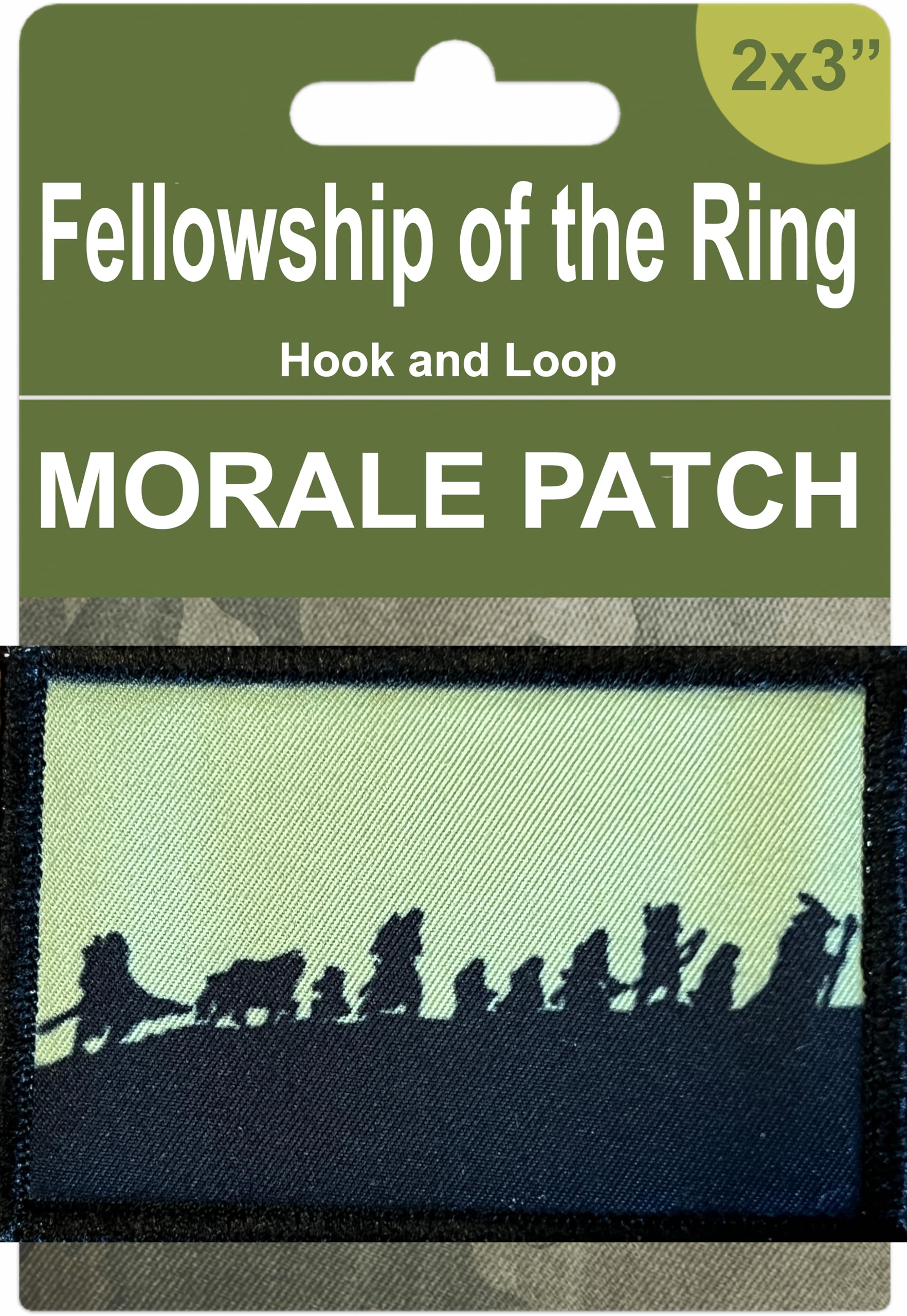 Redheaded Productions- LOTR Fellowship Custom Tactical Patch for Backpacks, Vests, Hats, Dog Harnesses & Airsoft Gear - Made in The USA - Hook & Loop 2x3 Patch