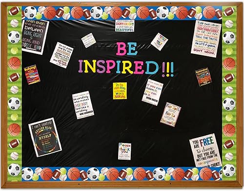 Miniatura 7 de Ceiba Tree Bordes de tablón de anuncios deportivos, borde recto de doble cara para aula, pizarra blanca, decoración escolar, suministros para