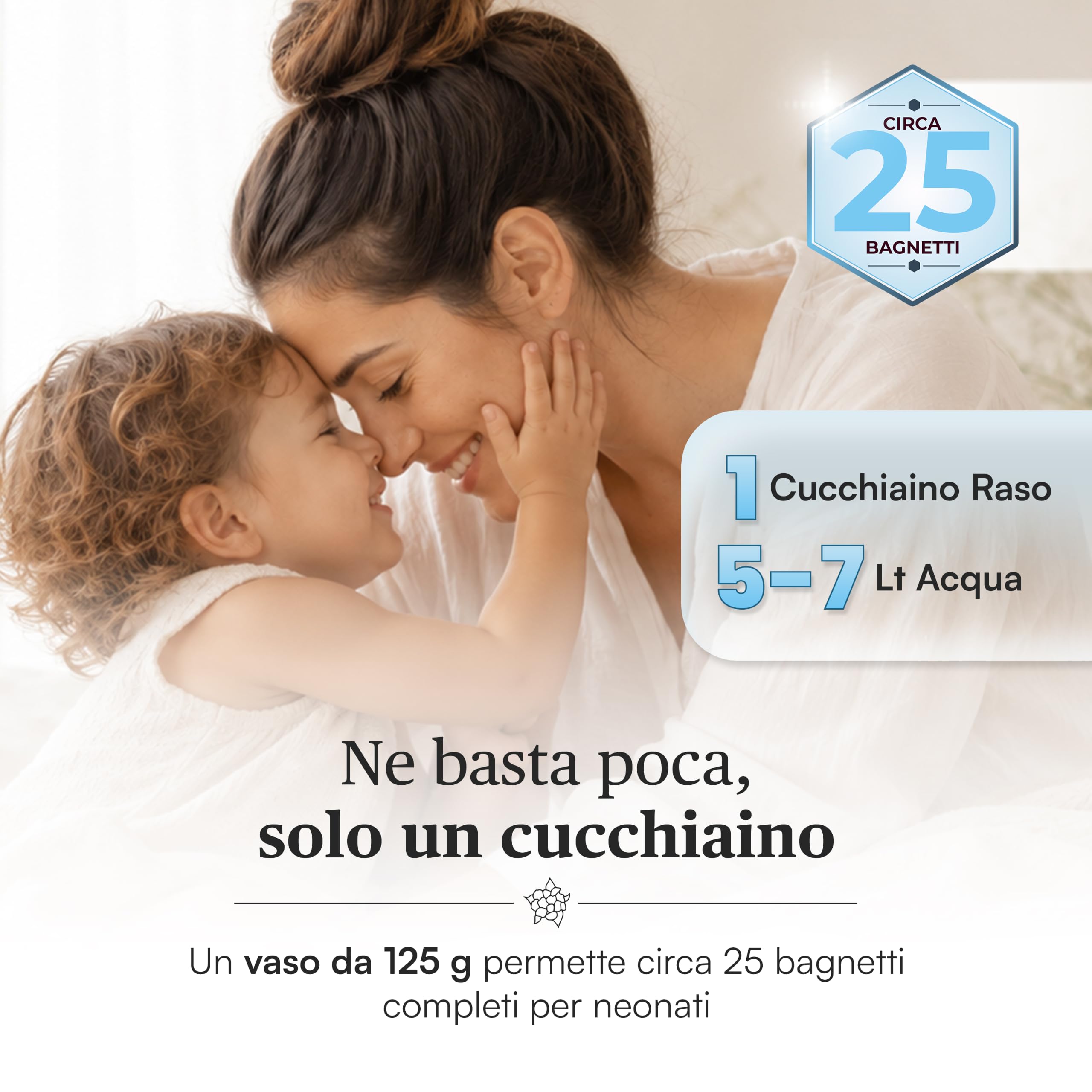 Metodo Pelle Sana Amido di Riso Bagnetto Neonato Bambino Adulto, Pelle Sensibile Secca Reattiva, Polvere Bagno Lenitivo per Rossori Sudamina, Camomilla Calendula Elicriso Malva, 125 g