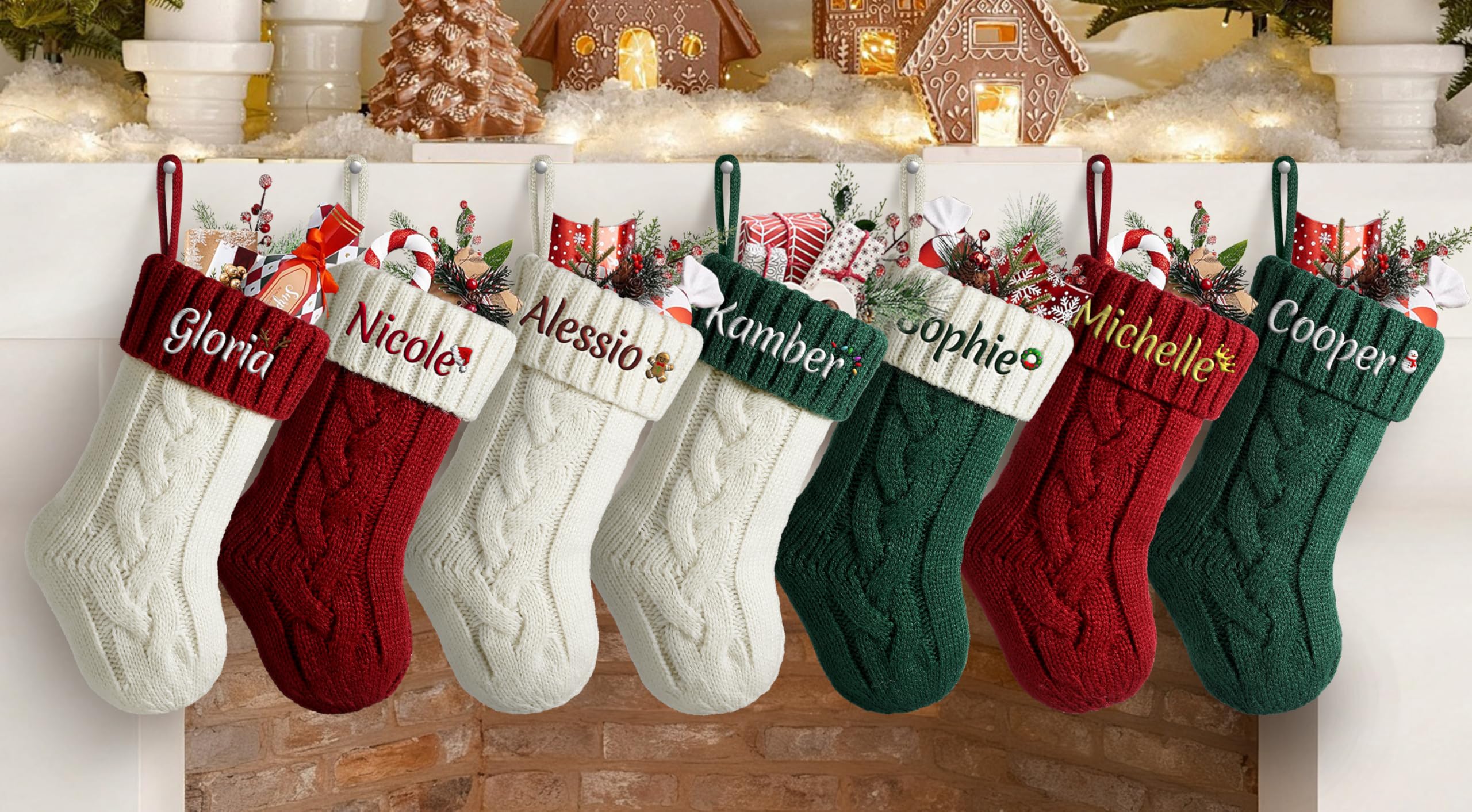NIBESSER Personalized Mini Christmas Stockings Set of 5 - stockings and holders | Mubboo