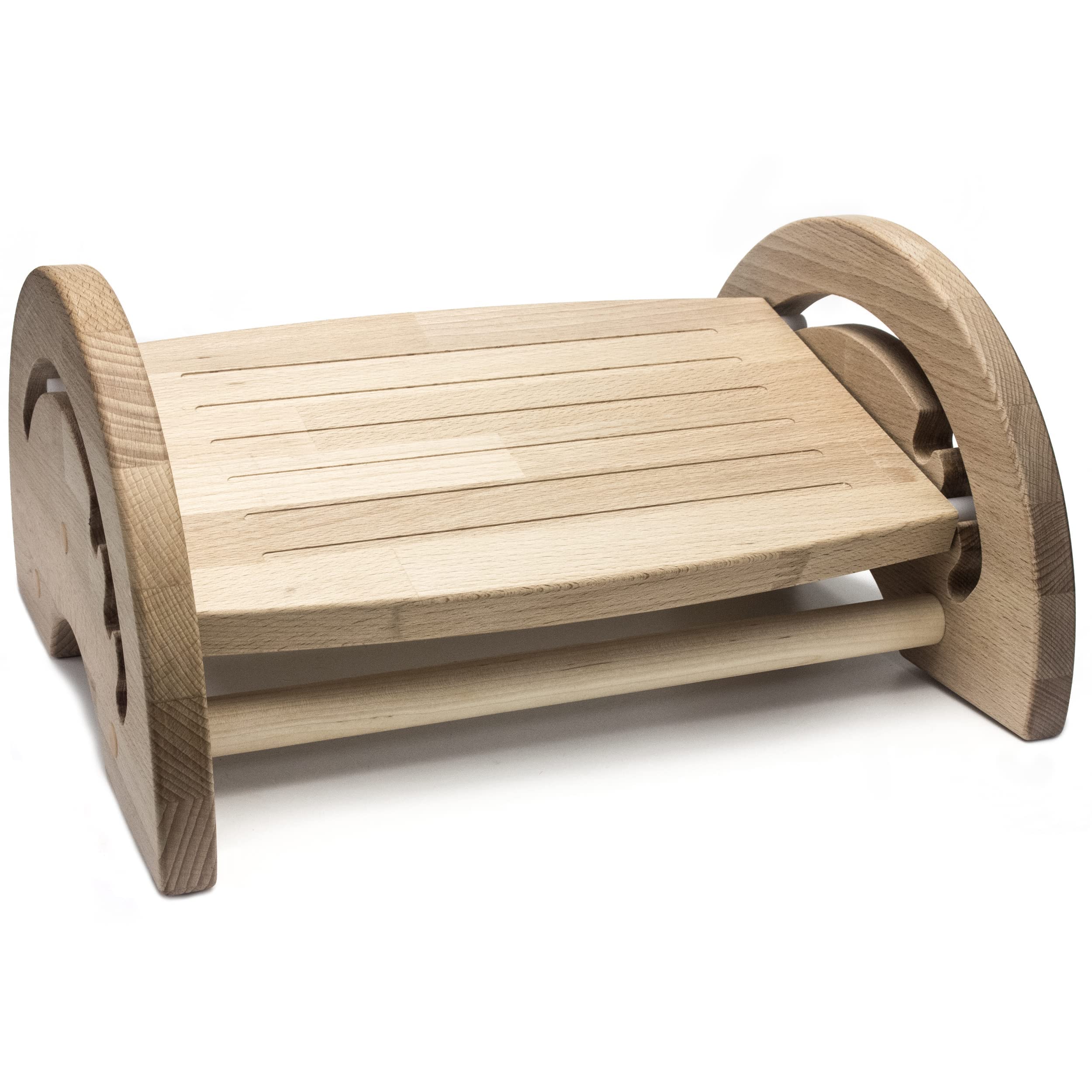 Fußstütze aus Holz – verstellbar | Fußhocker – Fußbank Schreibtisch | Fußablage | Hochwertiger Fußständer