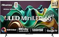 Hisense Smart TV UHD 4K Mini LED 65' Polegadas 65U6N Google TV, Processador com AI, HDR10+, Dolby Atmos, Sports Mode, Game Mode Plus e Compatível com Alexa