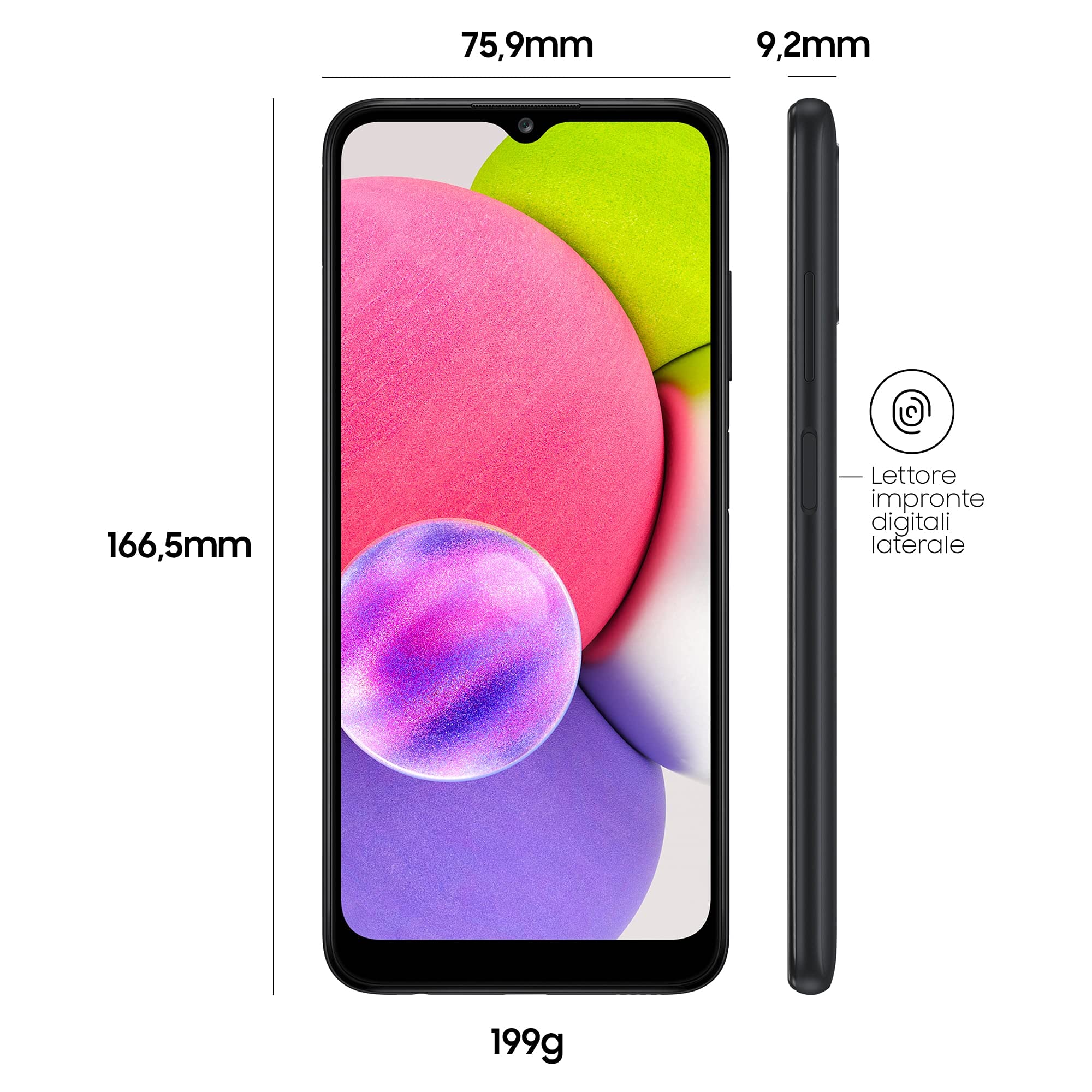 Samsung Galaxy A03s Smartphone 6.5 Pollici - BluETOOTH - Dettaglio