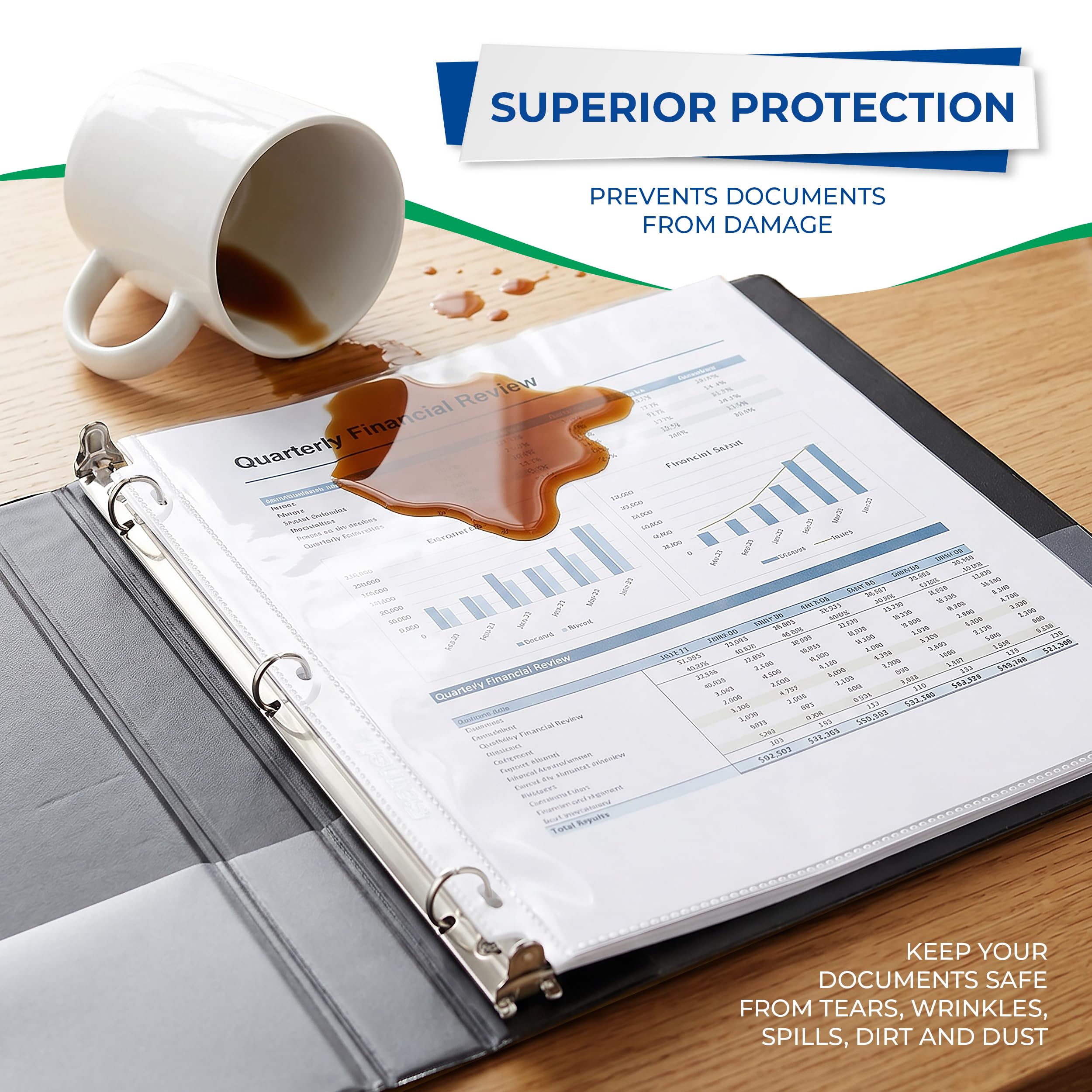 Samsill - Fundas protectoras, sin ácidos y seguros para archivar, de 21,8 x 27,8 cm, con abertura por la parte superior