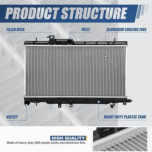 Miniatura 2 de Auto Dynasty DPI 2464 - Radiador de refrigeración de 1 fila de estilo de fábrica compatible con Subaru Impreza Saab 9-2X 2.5L AT MT 2002-2007,