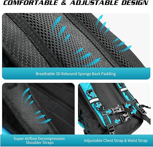 Miniatura 5 de Mochila de hidratación con vejiga de agua de 3 litros, mochila de hidratación aislada para correr, mochila de agua ligera para senderismo, ciclismo,