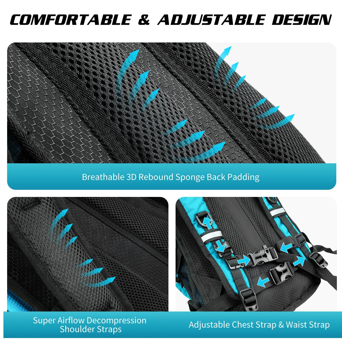 Sac à dos d'hydratation avec poche d'eau de 3 L, sac à dos d'hydratation isotherme pour course à pied, sac à dos léger pour randonnée, cyclisme, camping, vélo pour homme et femme