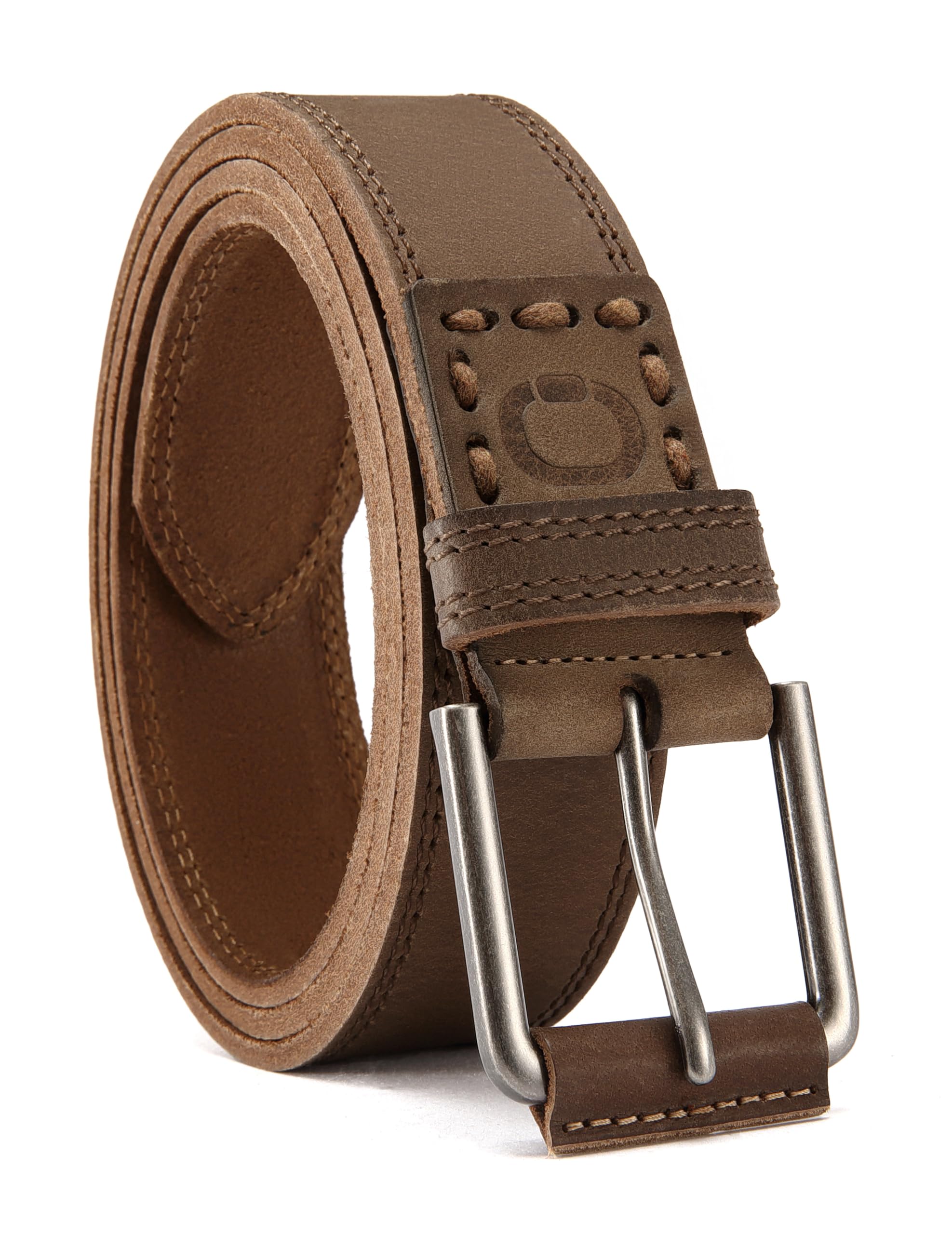 CHAOREN Full Grain Leather Belt for Men, Work Belts for Men Heavy Duty, Daily Wear for Jeans Pants Brown 38