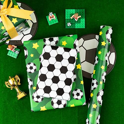 Vista 216 de WRAPAHOLIC Papel de regalo reversible, mini rollo, 17 pulgadas x 33 pies, adorable diseño de gato y azul sólido para cumpleaños, vacaciones