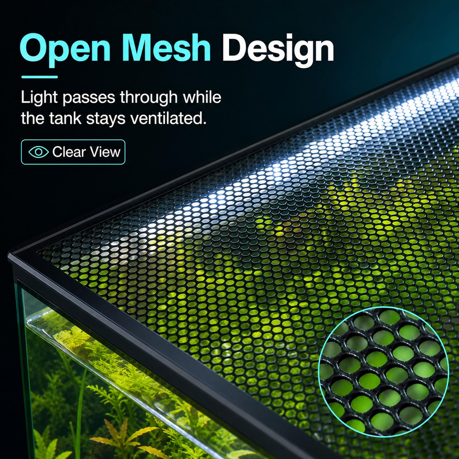 Aquariumabdeckung aus Netzgewebe,Magnetische Aquarium-Abdeckung,Fischs Aquarium Anti-Jumping Netzabdeckung,Ventilation,Zuschneidbar,für Reptilien,Schildkröten Andere Tiere
