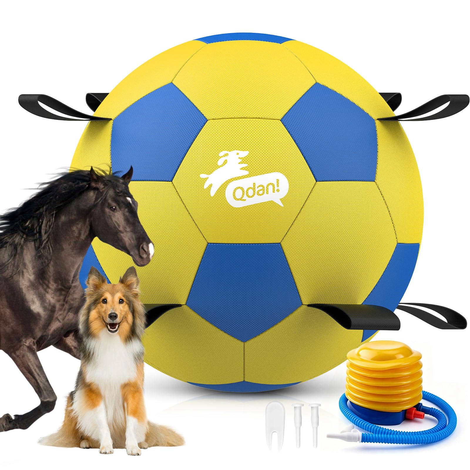 QDAN 25 Inch Herding Ball for Dog with Straps, Outdoor Dog Toys for Herding