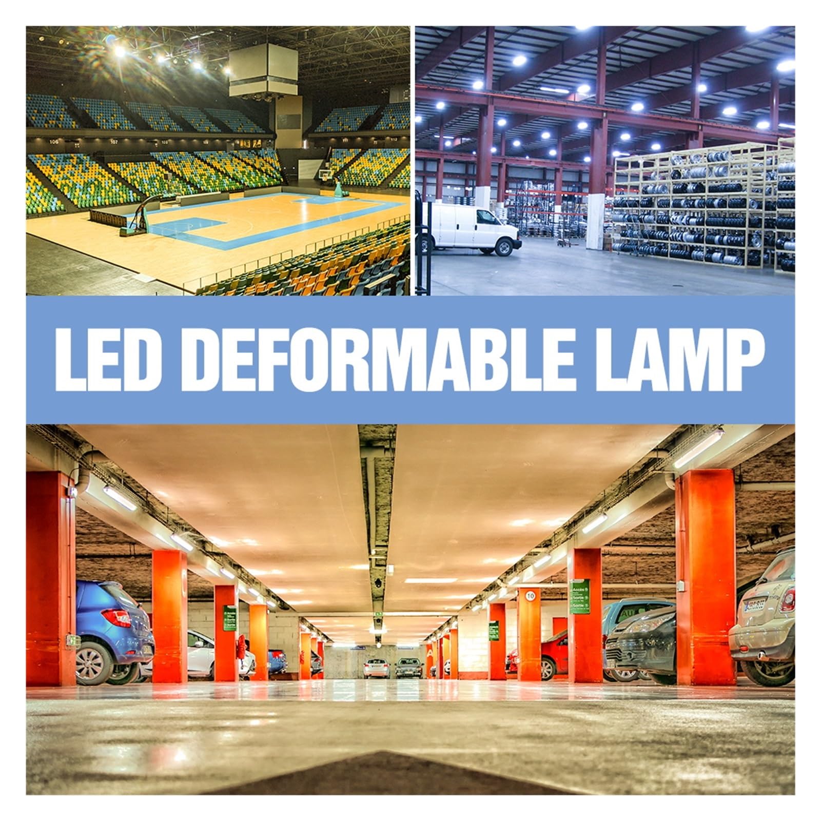 Lampa LED E27 Odkształcalna Lampa Garażowa LED 40W 60W 80W Żarówka LED Lampa Składana E26 Magazyn Oświetlenie Przemysłowe Super Jasny(Warm White,80W)