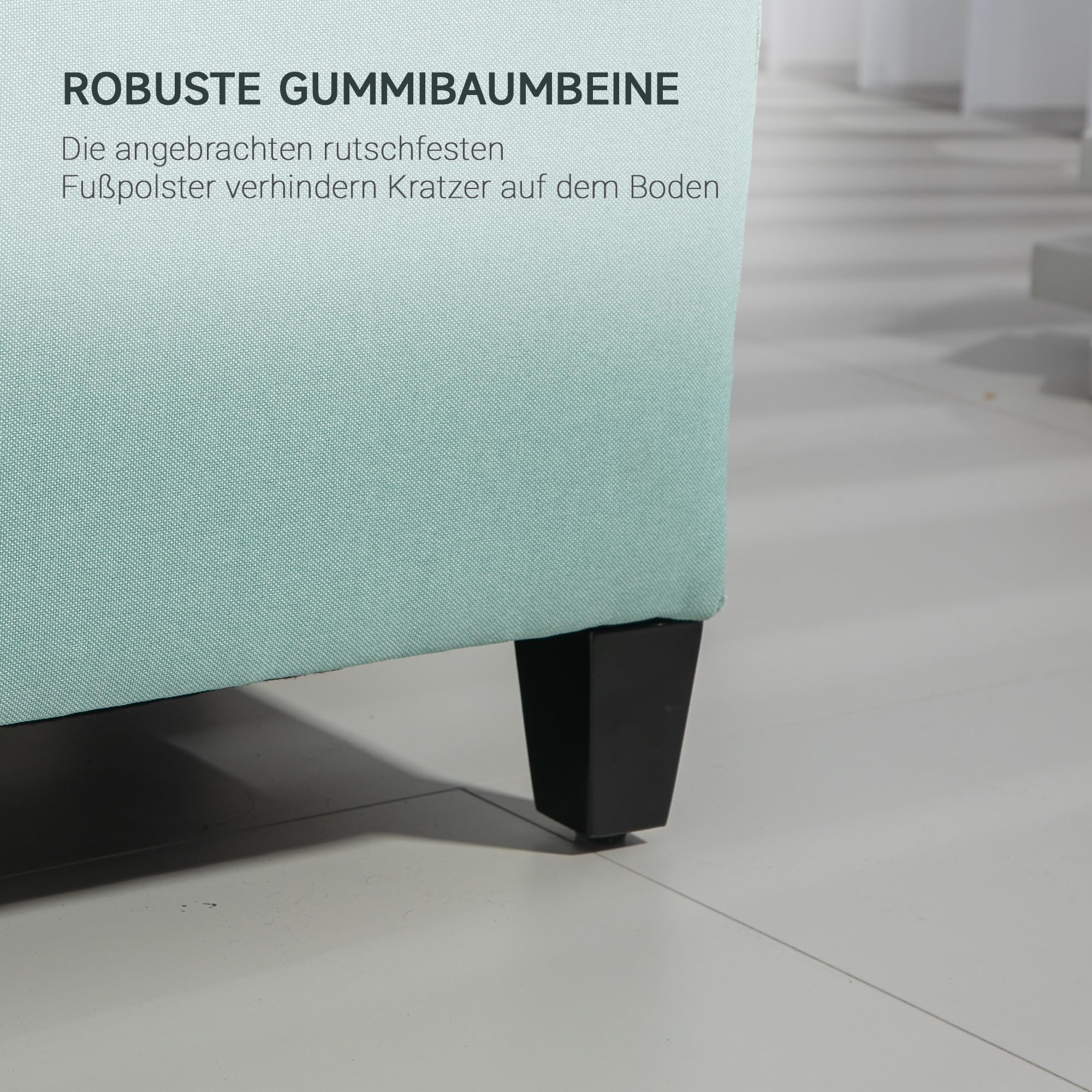 HOMCOM Sitzbank, Polsterbank mit Stauraum, Leinenoptik für