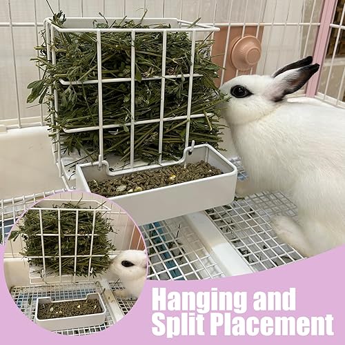 Miniatura 47 de Comedero de heno para conejillos de indias, comedero de heno para conejo con marco de metal resistente, para conejillos de indias, chinchillas, 6.9