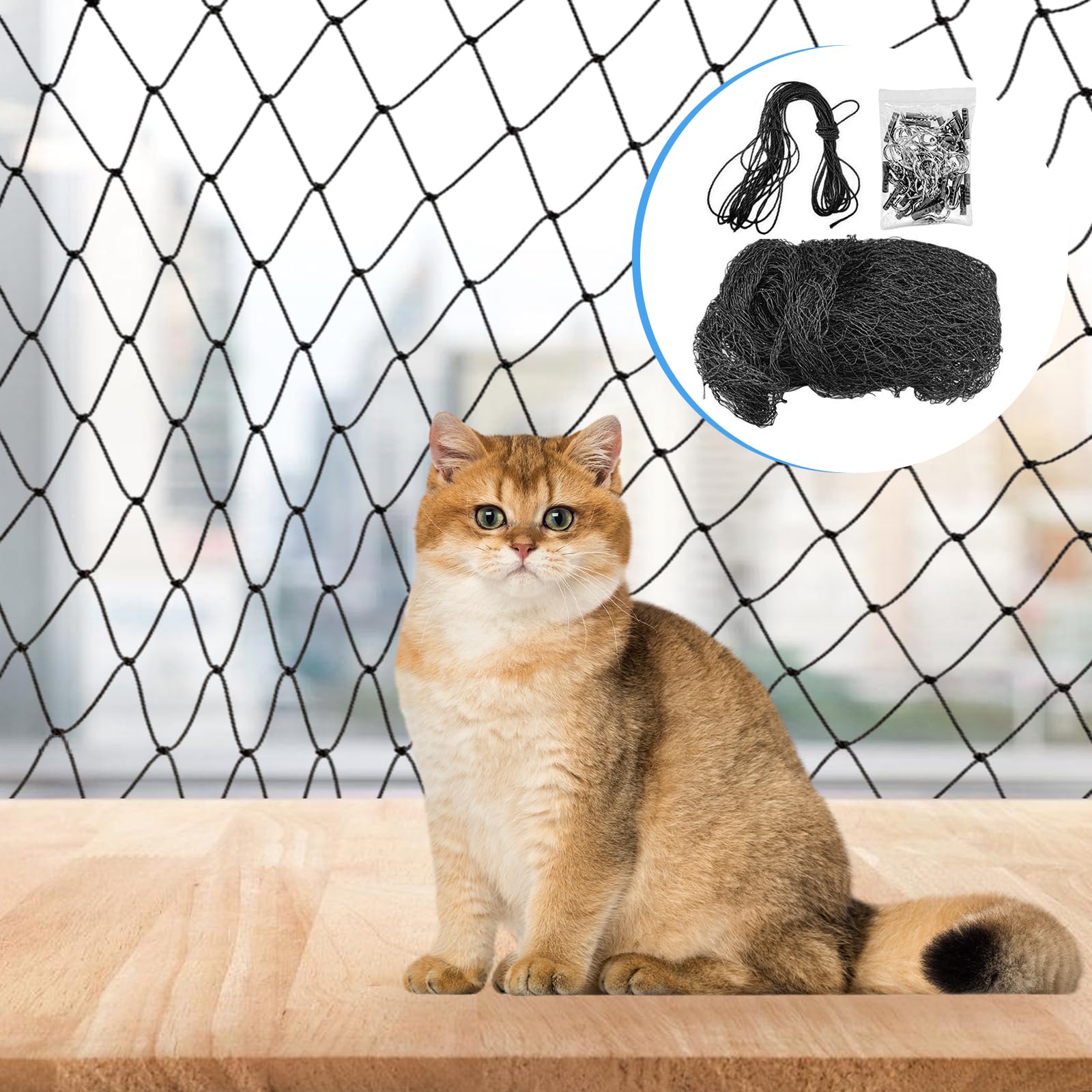Filet de protection pour chat PORFOYO pour jardin et fenêtre