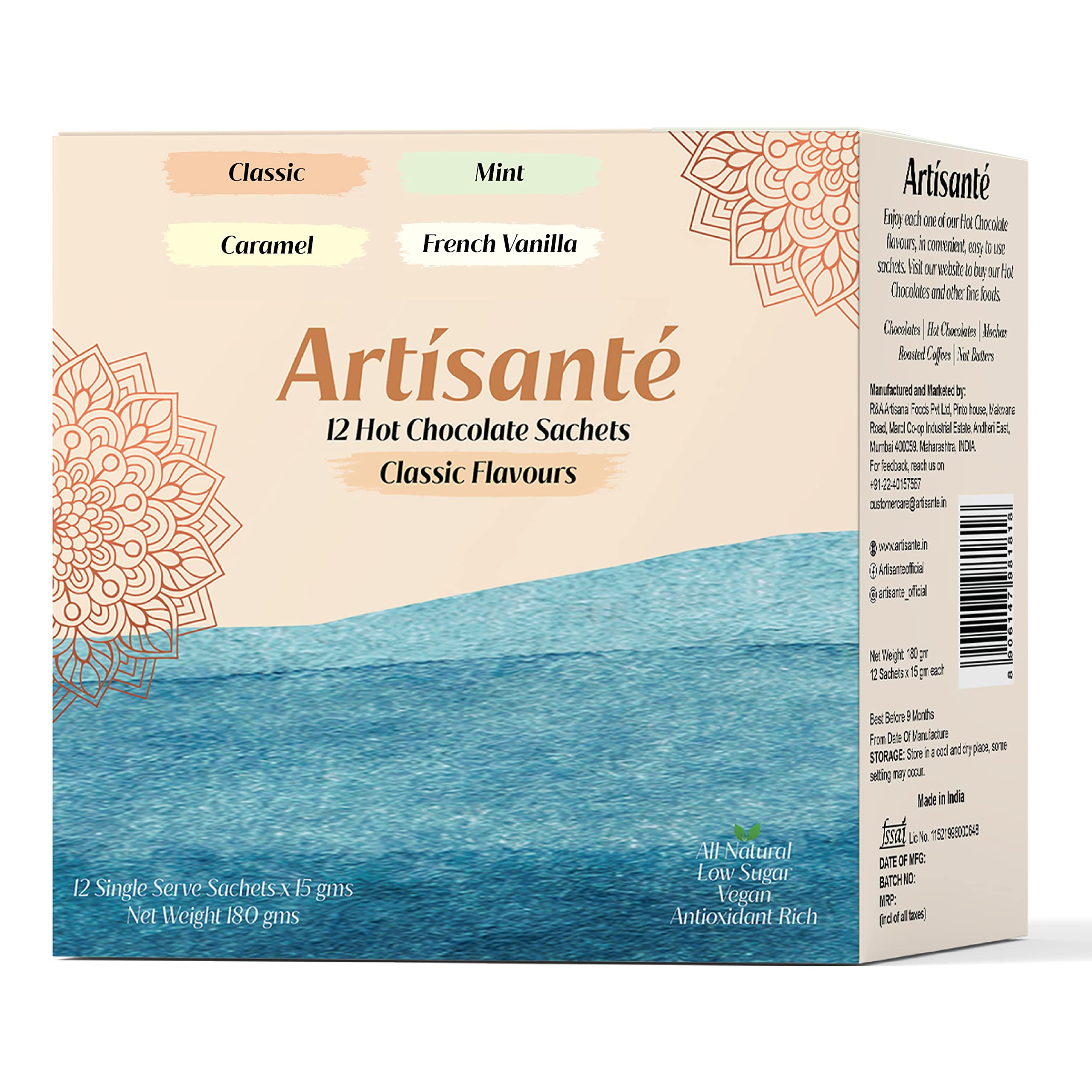 See full amazon price history chart for Artisante Hot Chocolate | Pack of 12 | 4 Classic Flavours | Classic, Mint, Caramel Vanilla | Single Serve | Low Sugar Artisante Hot Chocolate | Pack of 12 | 4 Classic Flavours | Classic, Mint, Caramel Vanilla | Single Serve | Low Sugar (B0BLHMZ336) Amazon Price History, Amazon Price Tracker