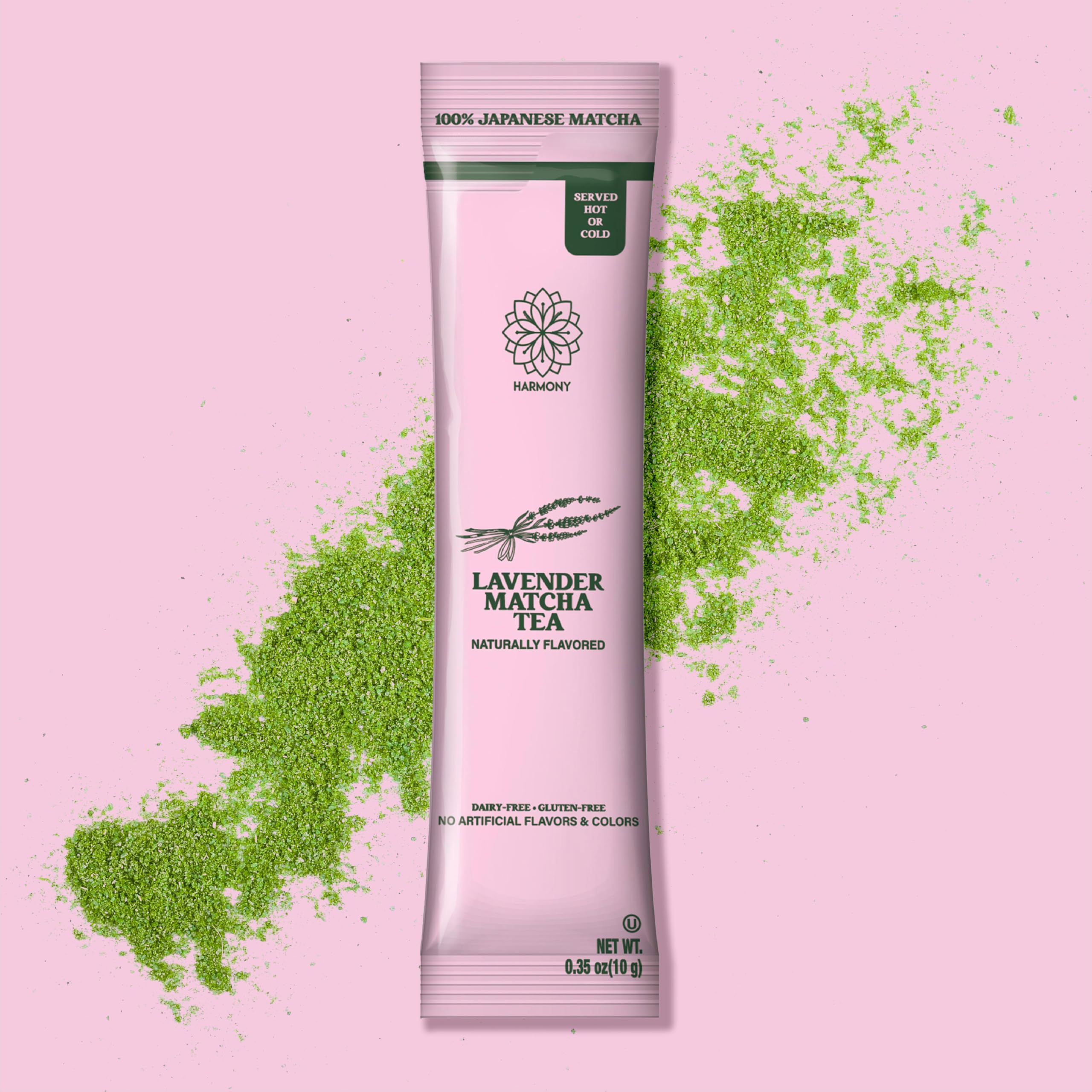 The Harmony Matcha Lavender 10 Sticks Premium Japanese Matcha Powder Rich in Antioxidants L-Theanine Sweetened with Organic Sugar — view 9
