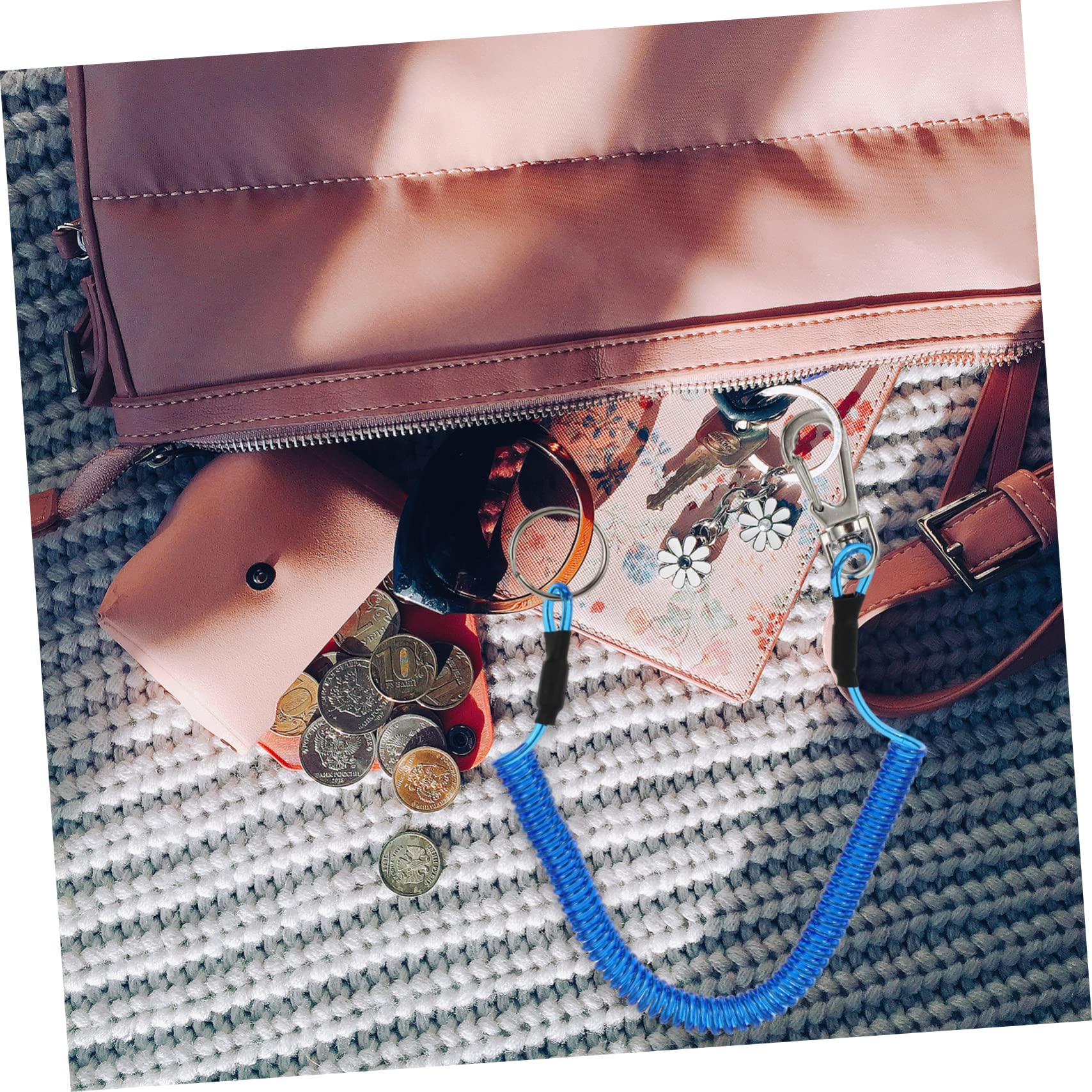 BCOATH Retractable Fishing Lanyard Rope 4 Pack Spring Coil for Outdoor Sports