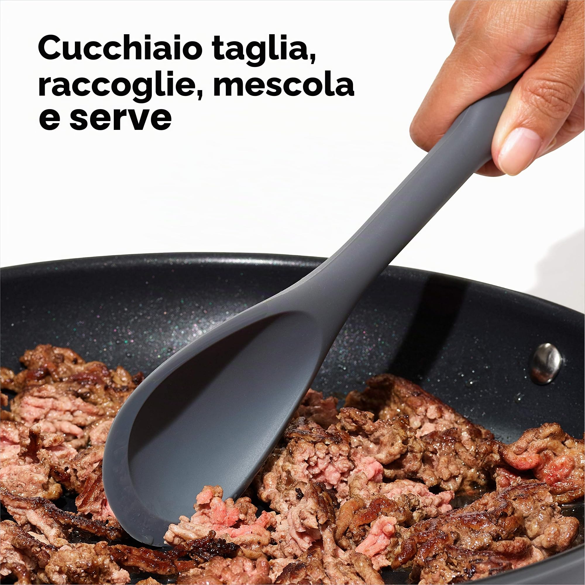 OXO 11303200 Good Grips - Set di utensili in silicone, 3 pezzi, colore: grigio