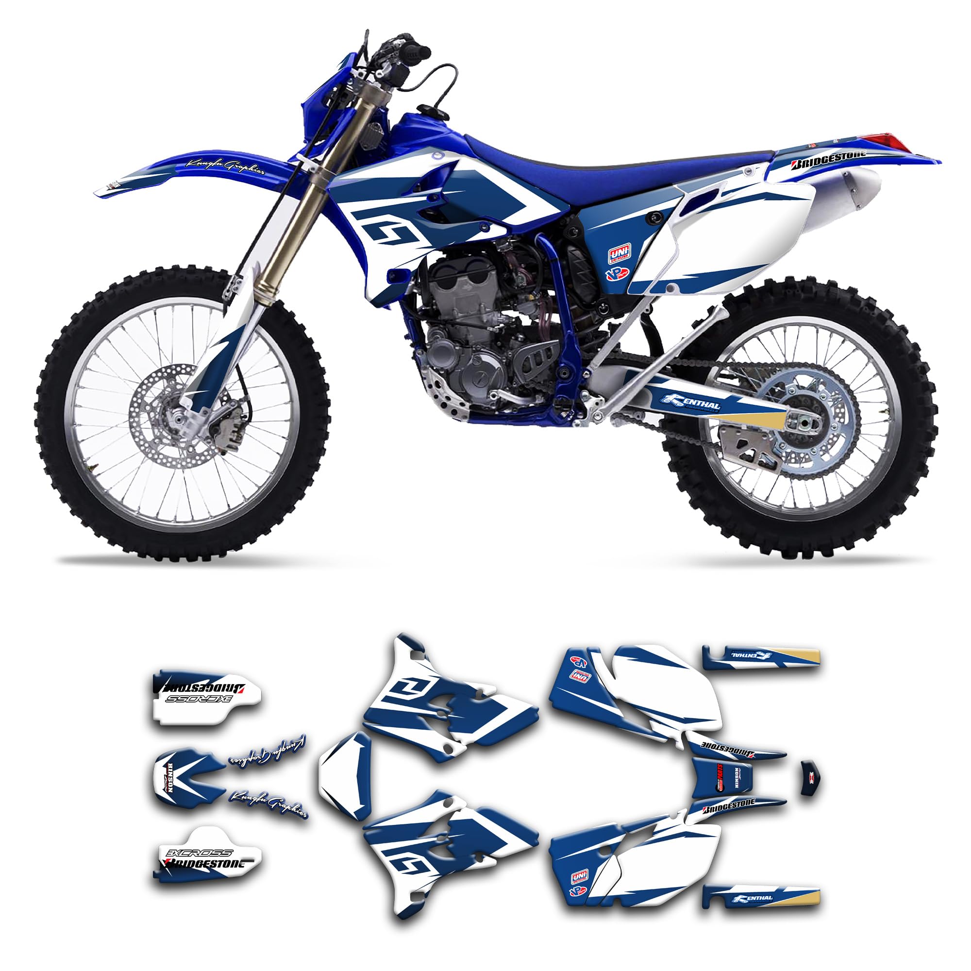 Amazon.com: Kungfu Graphics Kit de calcomanías para WR250F WR450F