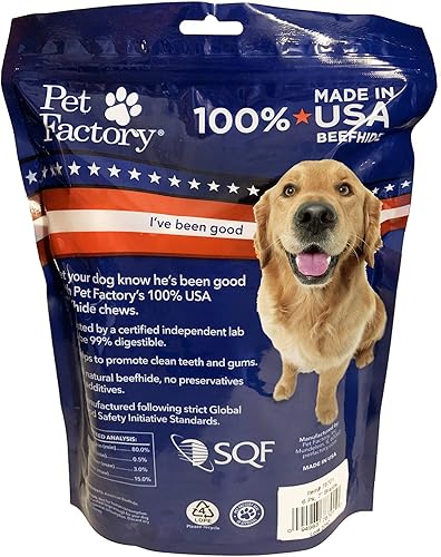 Vista 23 de Pet Factory 100% fabricado en Estados Unidos, palitos trenzados de 7 pulgadas, sabor natural, 6 unidades, 1 paquete