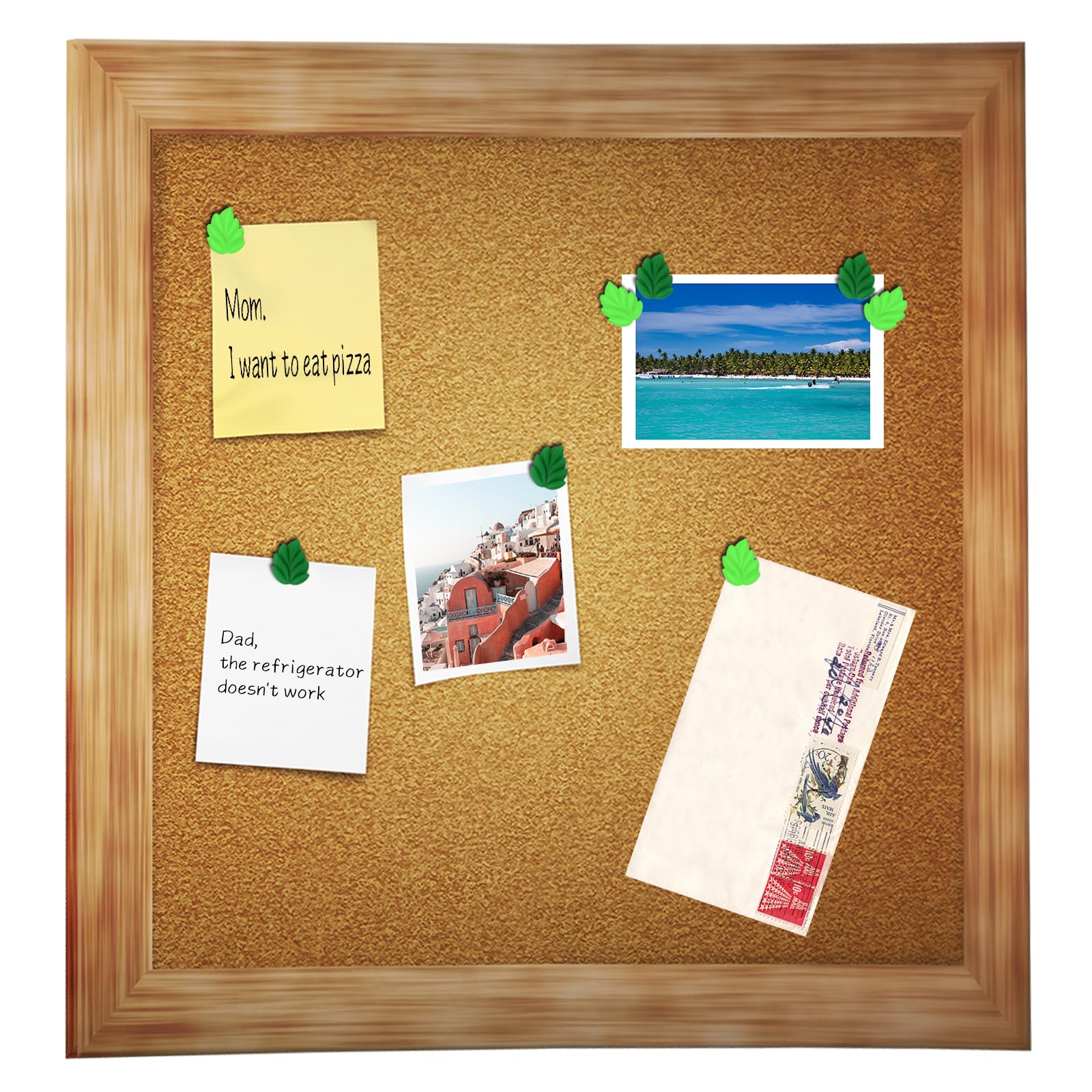 50 Pcs Leaf Push Pins Decorative Thumb Tacks in Green Cute Office Decor for Cork Board Bulletin Board, Photos Wall Maps and Other Offices Schools Supplies Christmas Decoration: Leaf, 30 Pcs