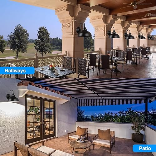 Miniatura 6 de Luz de granero de cuello de cisne - Iluminación exterior de granja del atardecer al amanecer, 1 luz de cuello de cisne al aire libre con sensor de