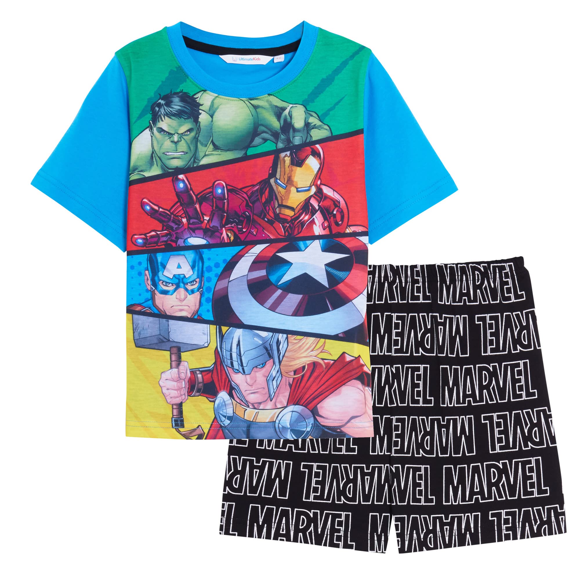 Marvel (5-6 Years) Boys Avengers Short Pyjamas Kids Shortie Pjs Set Super Hero Nightwear
