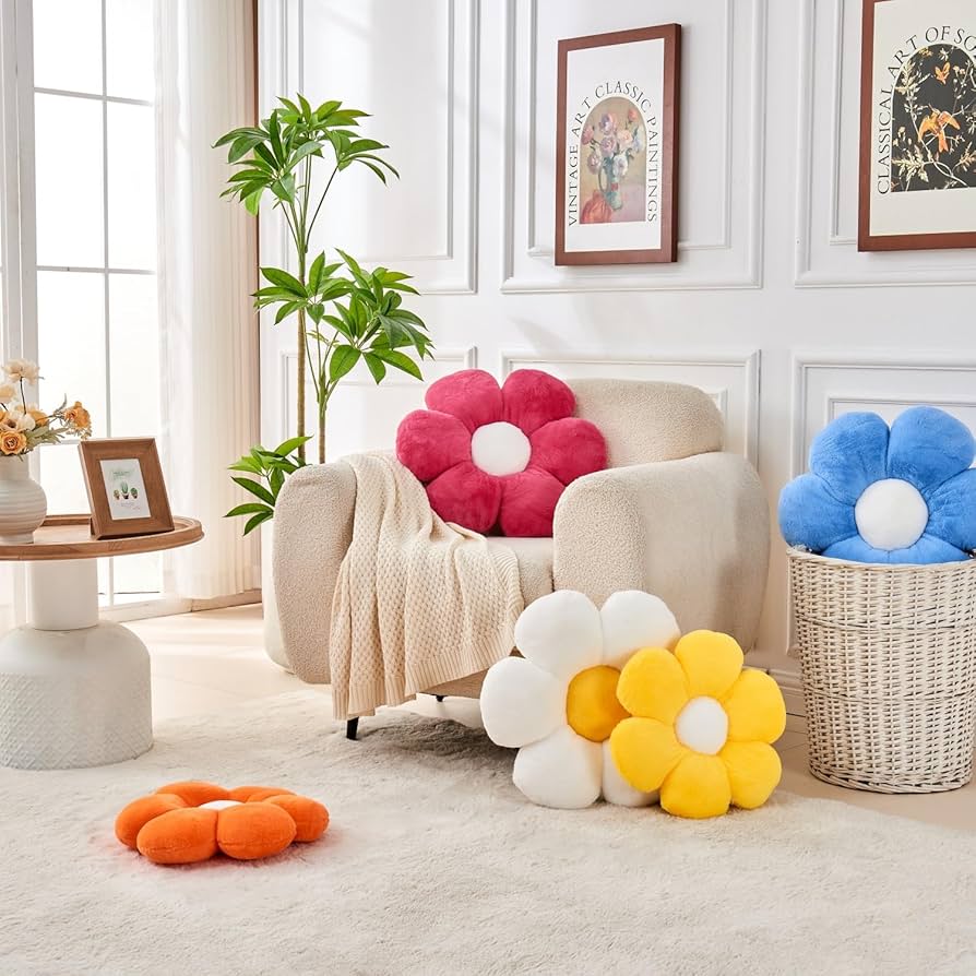 CREATIVE DRUG STORE × VERDY PILLOW Amazon.com: Vdoioe Green Flower Pillow, Daisy Shaped Throw