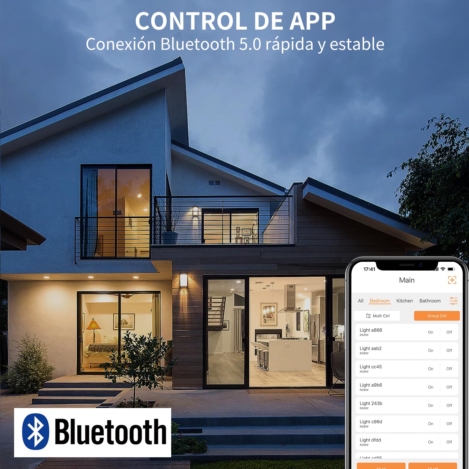DUSKTEC Downlight LED Empotrable Inteligente Alexa, Foco Empotrables Techo Redondo Blanco, 2700K-6000K Regulables, Smart Ojos de Buey de LED Bluetooth para Baño Salón Cocina, Controladas por APP