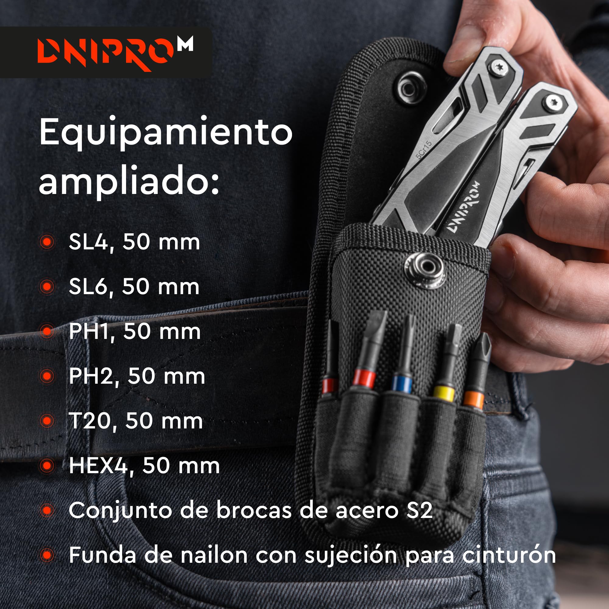 Multiherramienta Dnipro-M de Alicates 17 en 1, en Acero Inoxidable 420