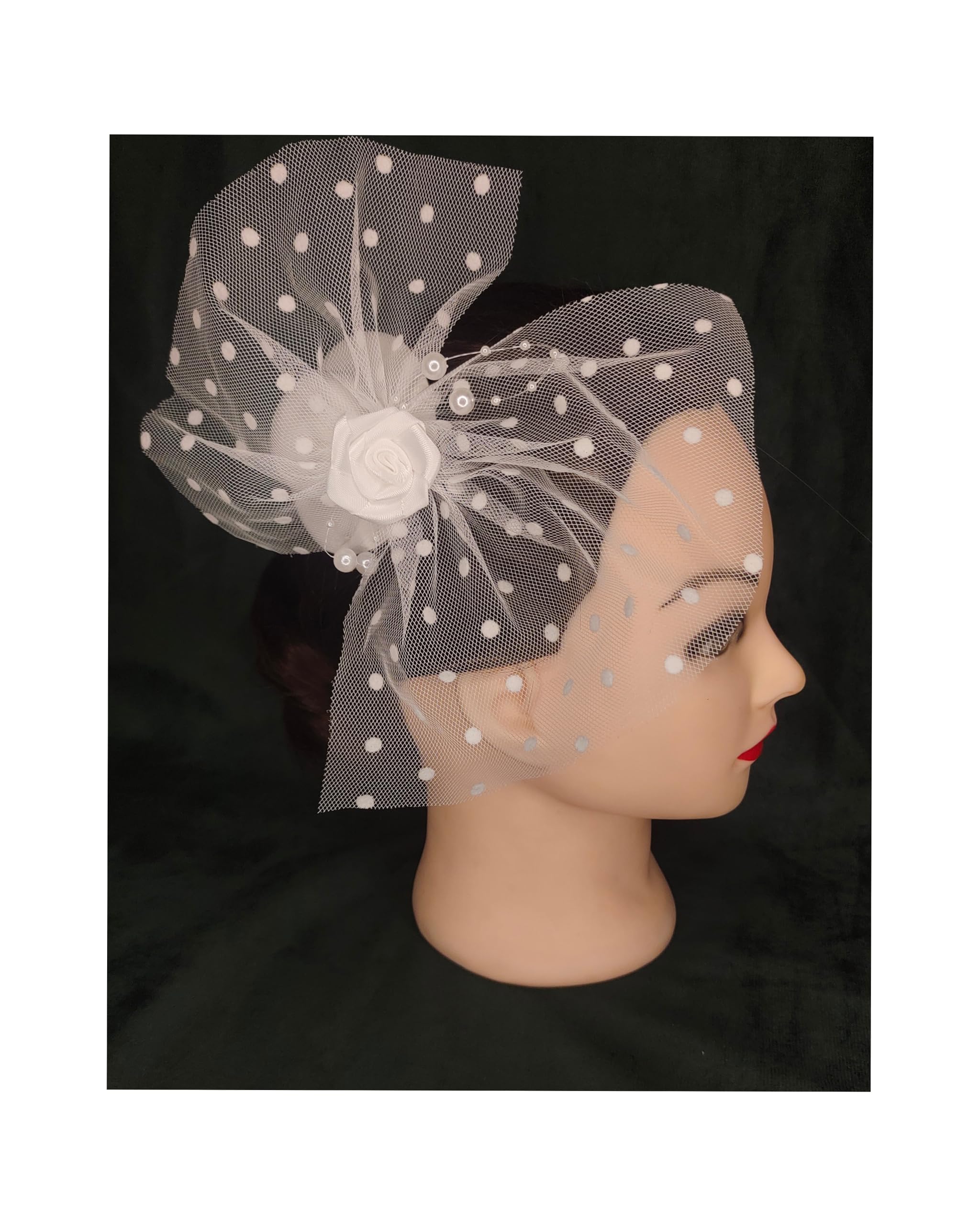 KISHMEHAR Side Hair Clip with small hat and embellished with net Bow for girls and kids Color White, Pack of 1 (B0D1YGDJKF) Amazon Price History, Amazon Price Tracker
