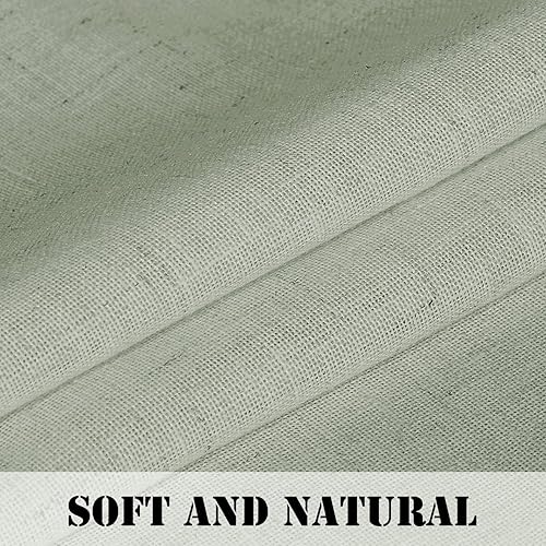 Miniatura 6 de H.VERSAILTEX Cortinas de lino mezclado con pestañas superiores para sala de estardormitorio, elegantes tratamientos de ventana con filtro de luz de