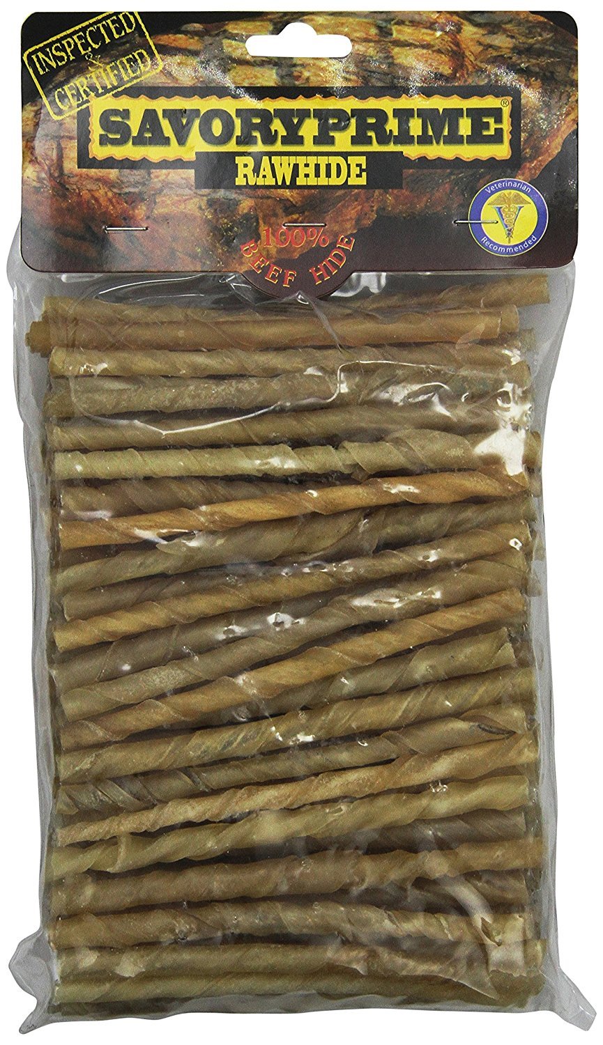 Rawhide 100% Beef Hide Natural Twist Sticks, 5 Inches