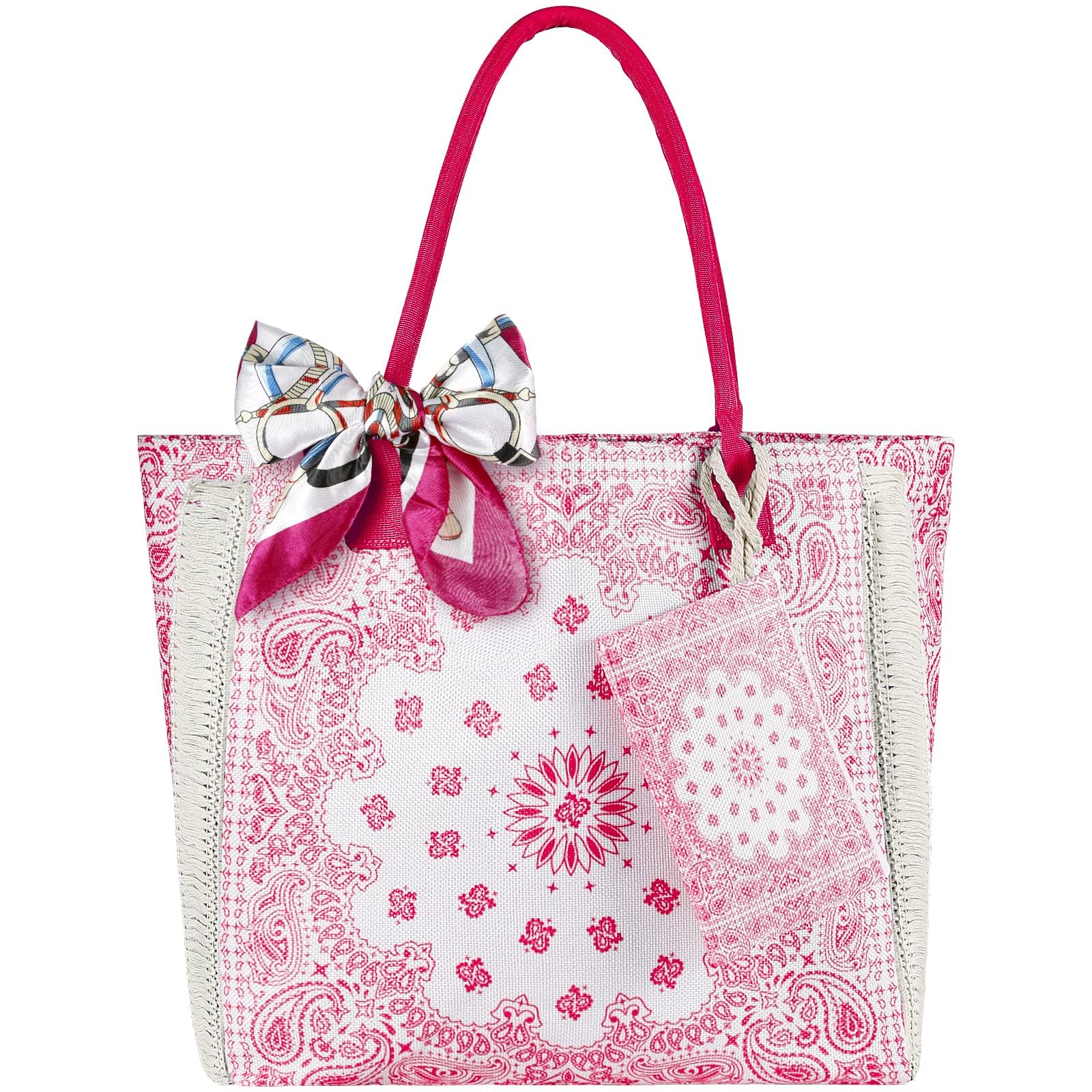 XiYee Bolso de Playa Grande para Mujer, Bolso de Mano Compras Bolsa con Cremallera, Totalizador de Lona de Verano, Bolsas de Hombro para Playa, Viajes, Gimnasio, Uso Diario
