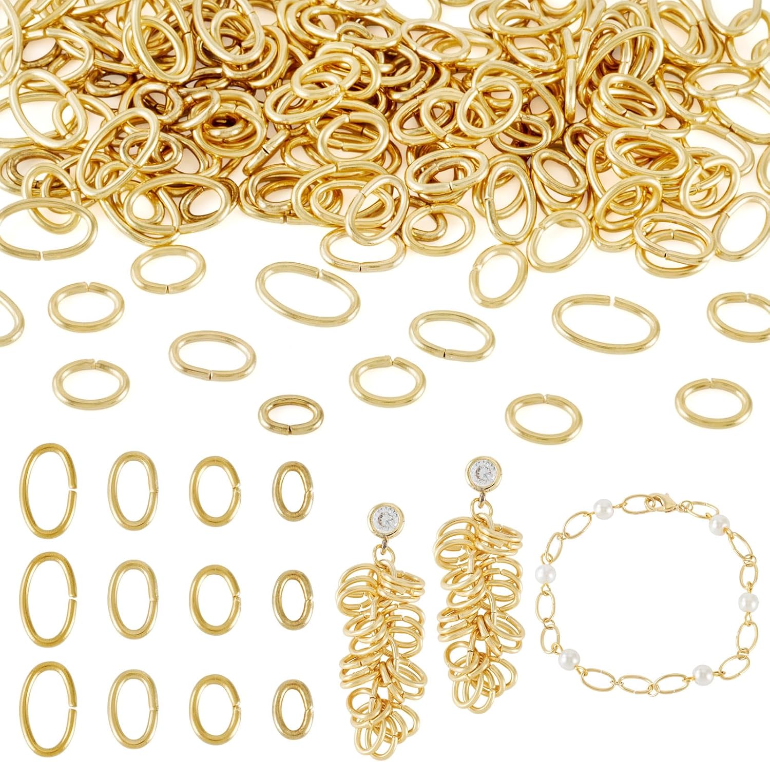 10 Anelli Aperti In Acciaio Inossidabile 304 Per Gioielli Fai Da Te - Placcati Oro Giallo, Oro Rosa E Argento (10mm)
