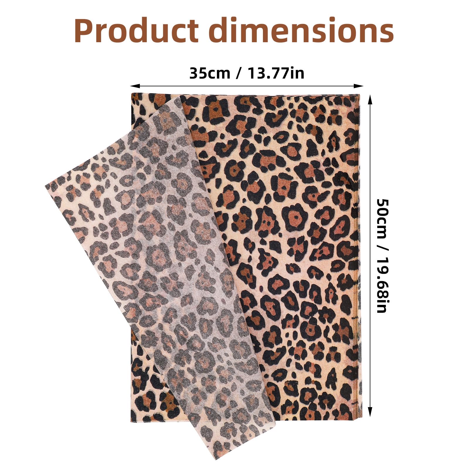 60 Blatt Leopardenmuster Seidenpapier, 35x50cm Gepardenmuster Geschenk Einpackpapier für Blumenstrauß DIY Basteln Geburtstag Safari Tier Party Hochzeit Fest