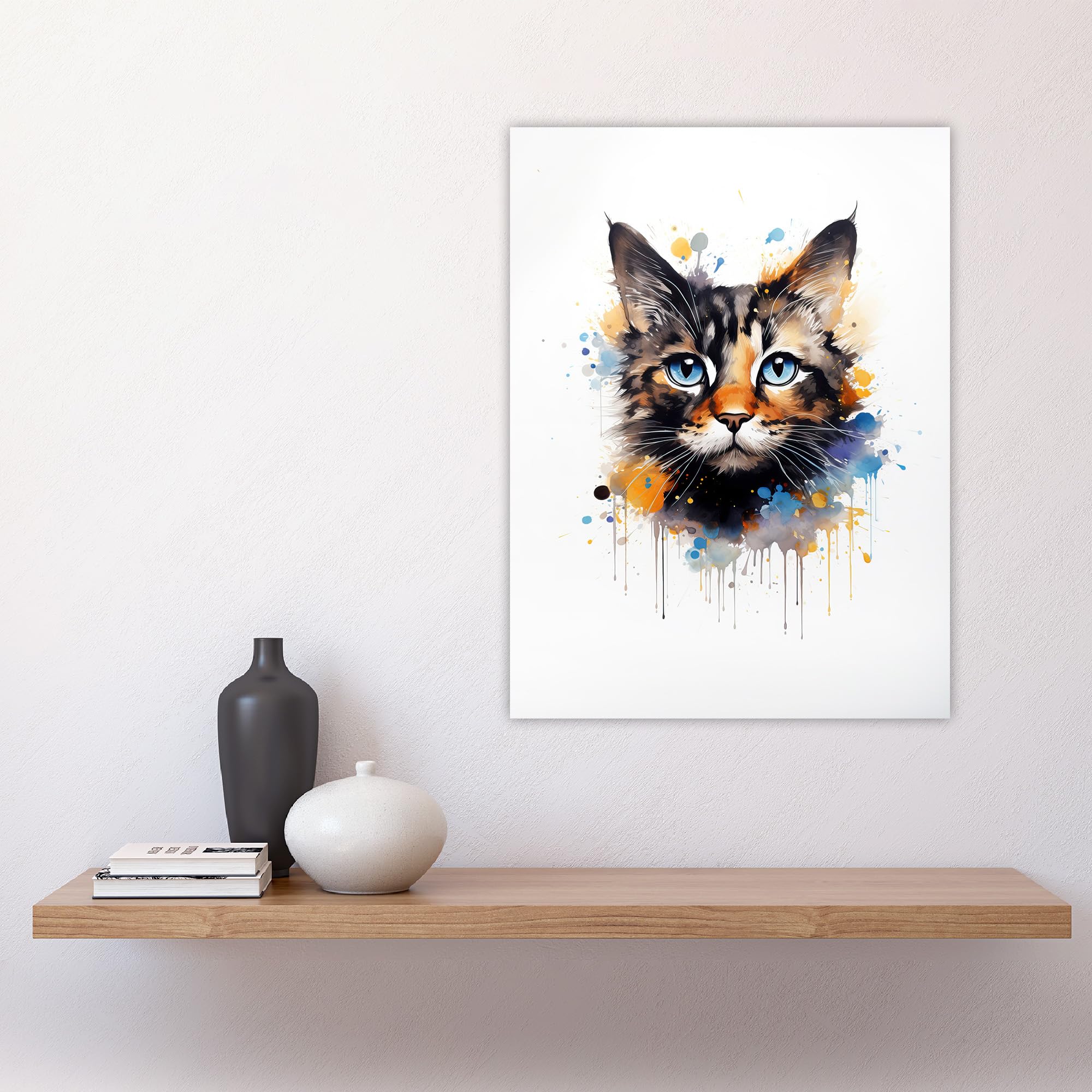 Artery8 Tortoiseshell Cat Lovers Gift Watercolour Pet Portrait Painting Artwork Large Wall Art Poster Print Thick Paper 18X24 Inch - Image 4