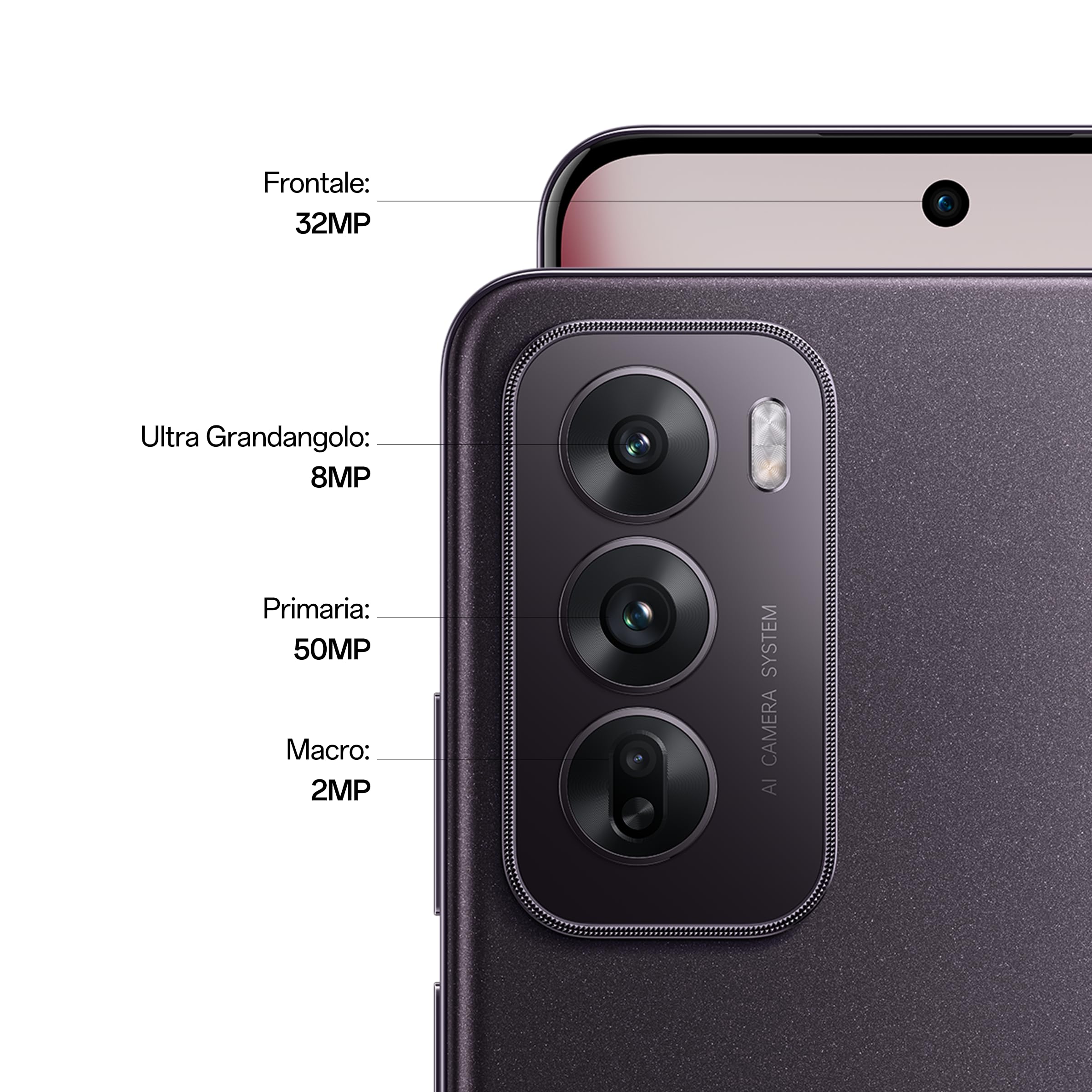 OPPO Reno12 5G AI Smartphone, Tripla fotocamera 50+8+2MP, Selfie 32MP, Display 6.7” 120HZ AMOLED FHD+, 5000mAh, RAM 24GB (12+12) +ROM 256GB, Supporto Auto [Versione Italia], Black Brown