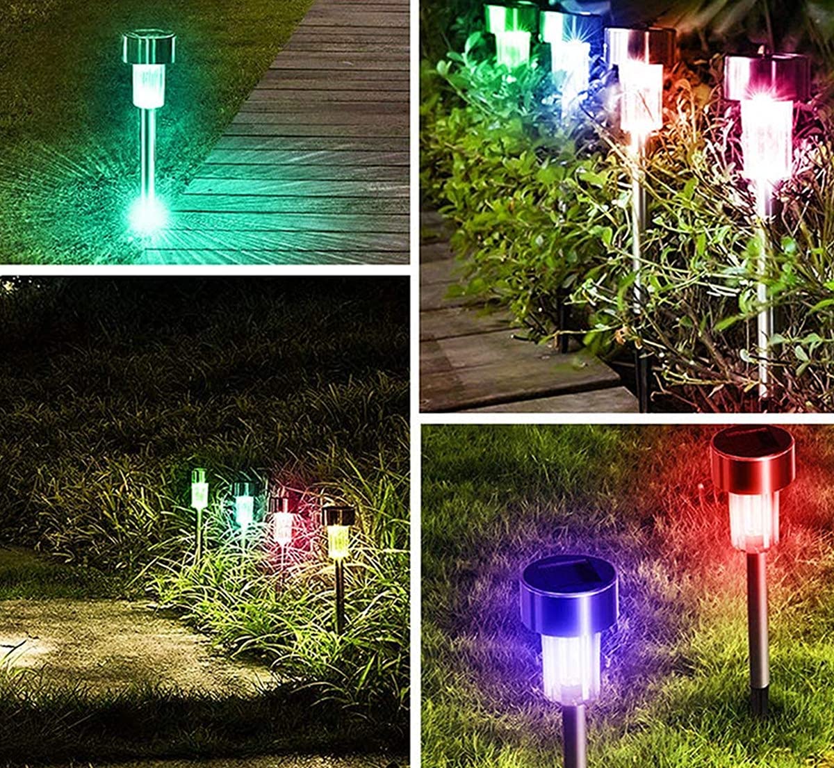 Peasur Luci Solari da Giardino, 6 Pezzi Faretto Led da Esterno Solare da Terra, 8 LED Sepolta Faretti Solari Impermeabile per Prato, Scala, Paesaggio (Bianco Caldo