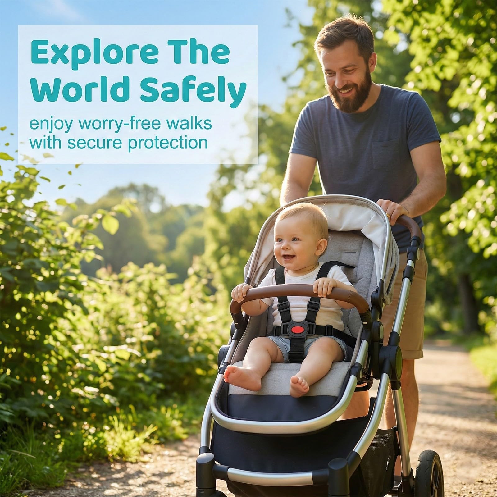 Cinture Universali per Seggiolone Cinghie per Seggiolone a 5 Punti, Regolabile Cintura di Sicurezza per Bambini per Seggiolino Cinghie Passeggini