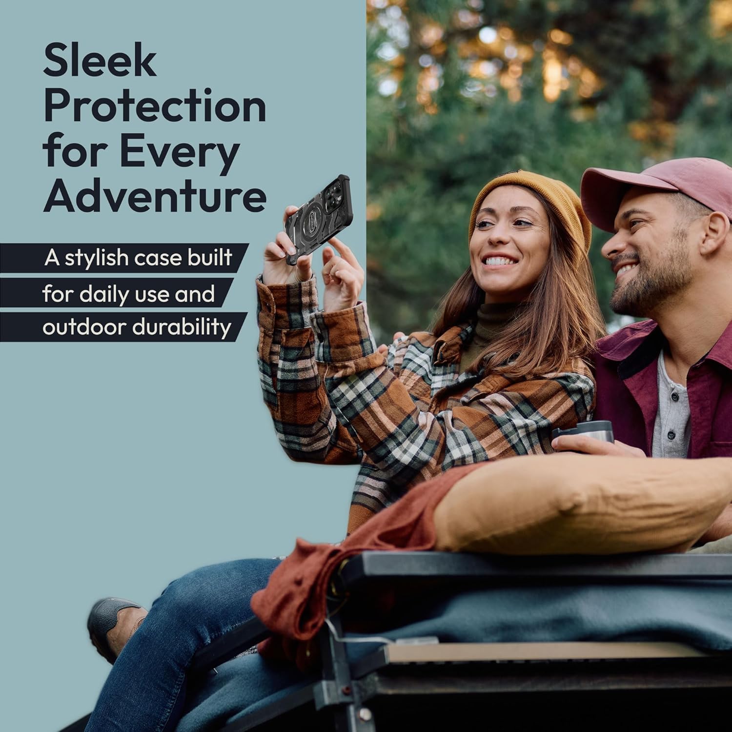 Protective Case Compatible with iPhone 15 Pro Cover - Shockproof Smartphone Cases Compatible with MagSafe - Black