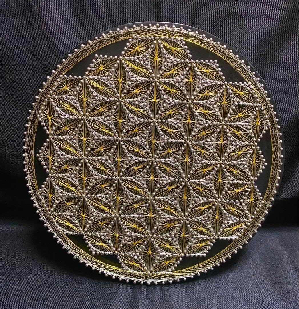 糸掛けアート 糸掛け曼荼羅 ストリングアート フラワーオブライフ 楽天