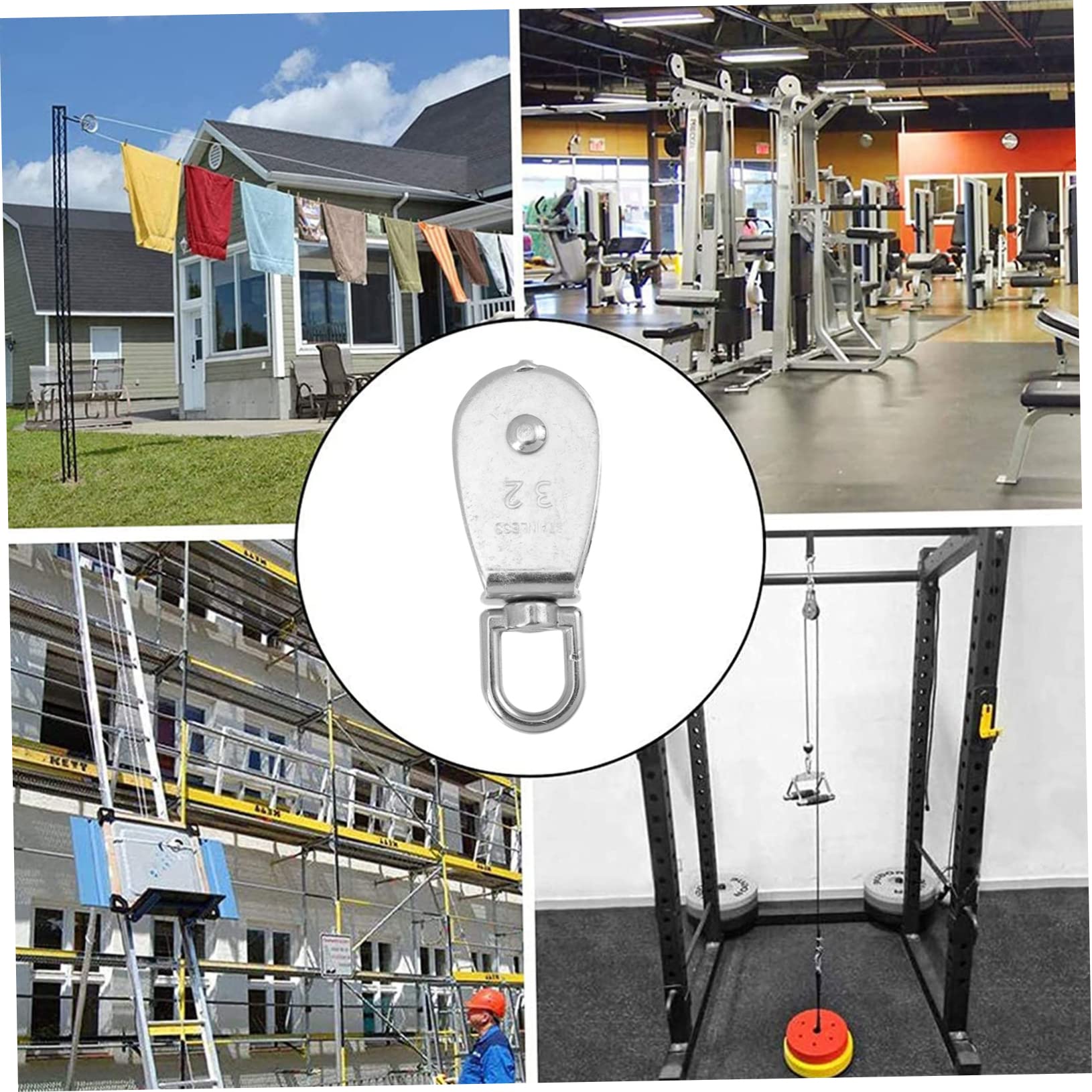 Toddmomy Single Pulley Stainless Steel Lifting Pulley for Strength Training Smooth Comfortable Touch