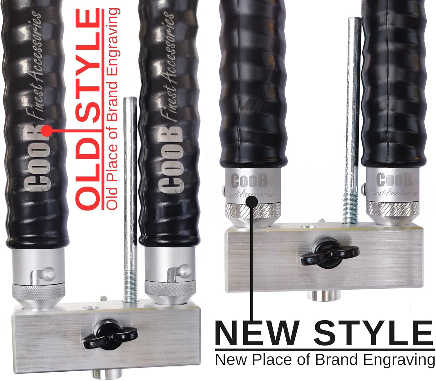 CooB Aluminium Dual Color Hand Kit Bait Mold Injector 2X 1.5 oz / 2X 45 ml for Soft Plastic Plastisol Fishing Forms Lure Tackle DIY Making with Locking Nozzles