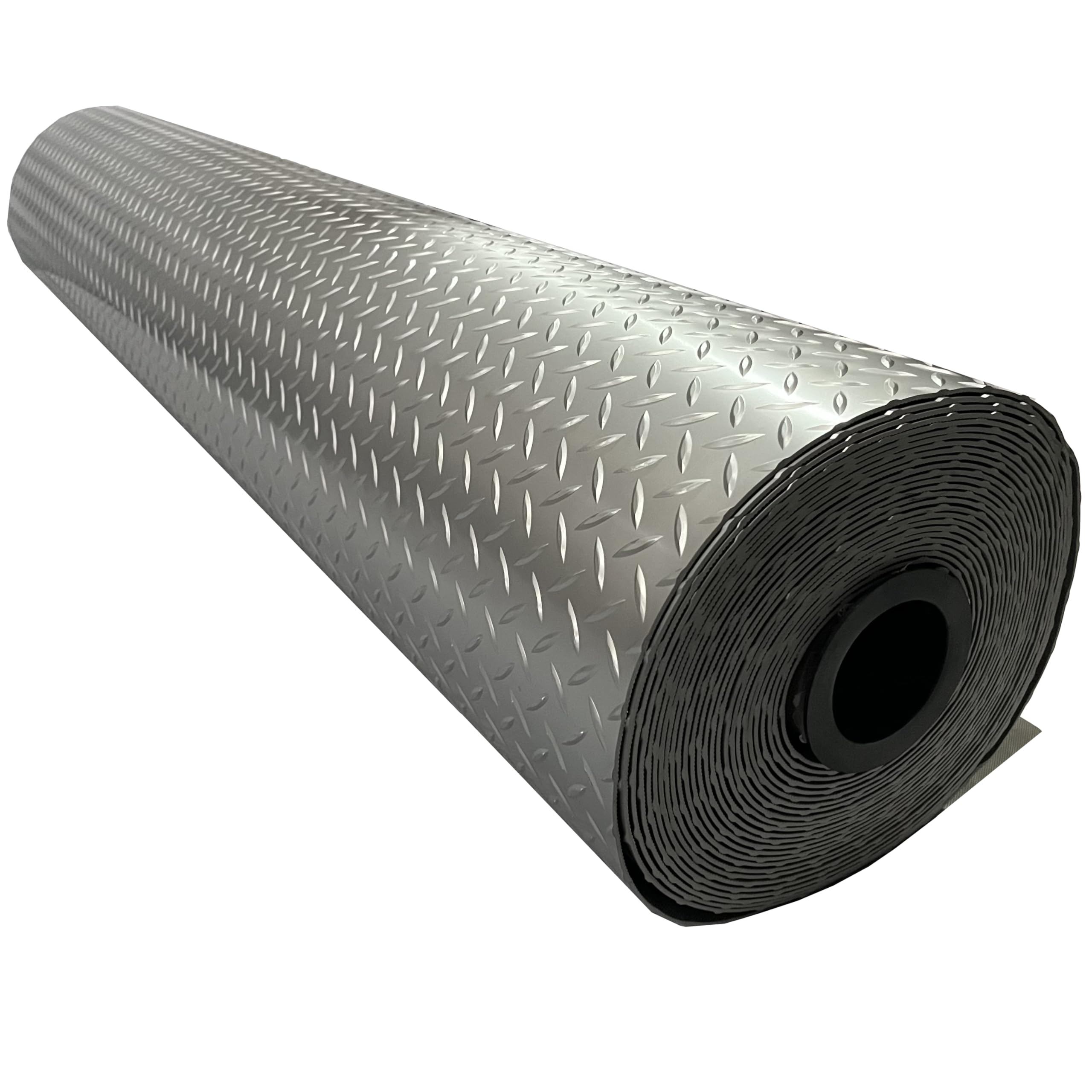 Shield Autocare © Heavy Duty PVC Vinyl Floor Matting Garage Industrial Work Gym Van Shed Non Slip Large Diamond Checker 1.5m Wide 3mm Thick Black | Grey | Silver (Silver, 9.5m x 1.5m)