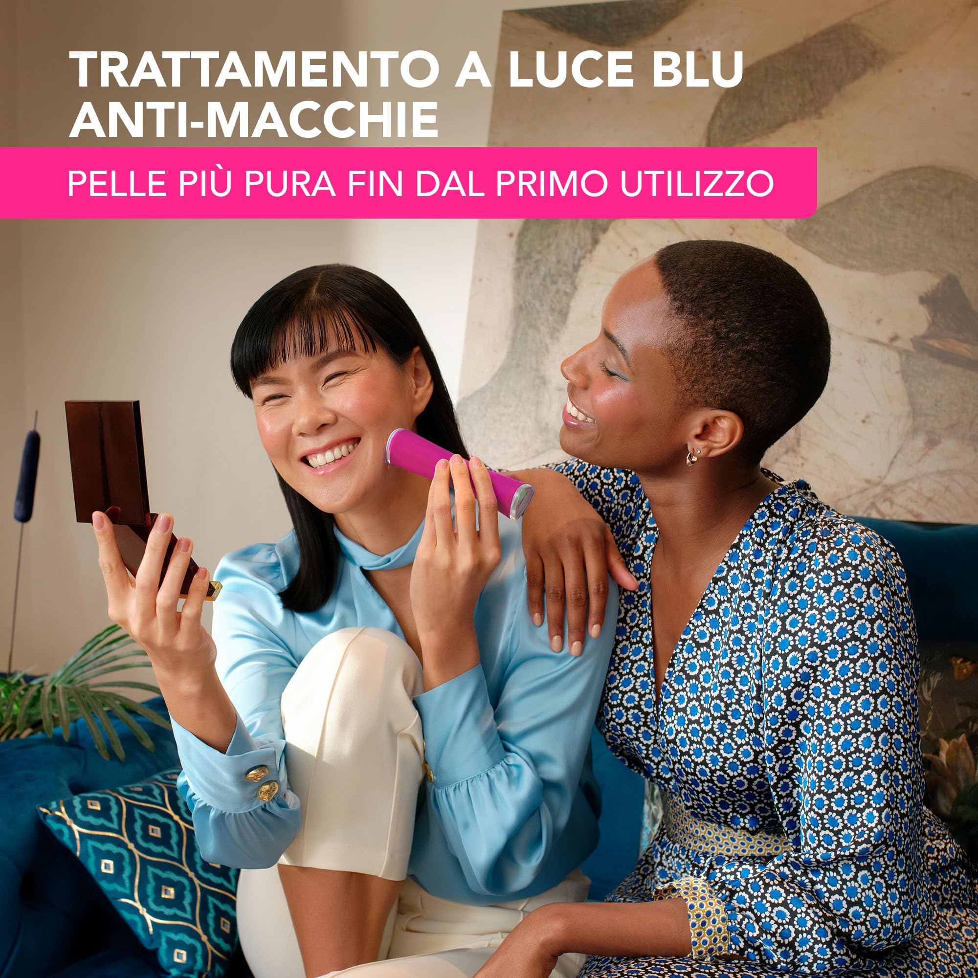 Foreo Espada 2, Terapia a Luce LED, Dispositivo di Skincare Anti-Acne a Luce Pulsata- Silicone Medico, Trattamento Viso per Cicatrici, per Brufoli e Macchie Viso, Approvato dalla FDA, Fuchsia | Dispositivo LED, luce blu, rimuovi-imperfezioni, brufoli, app